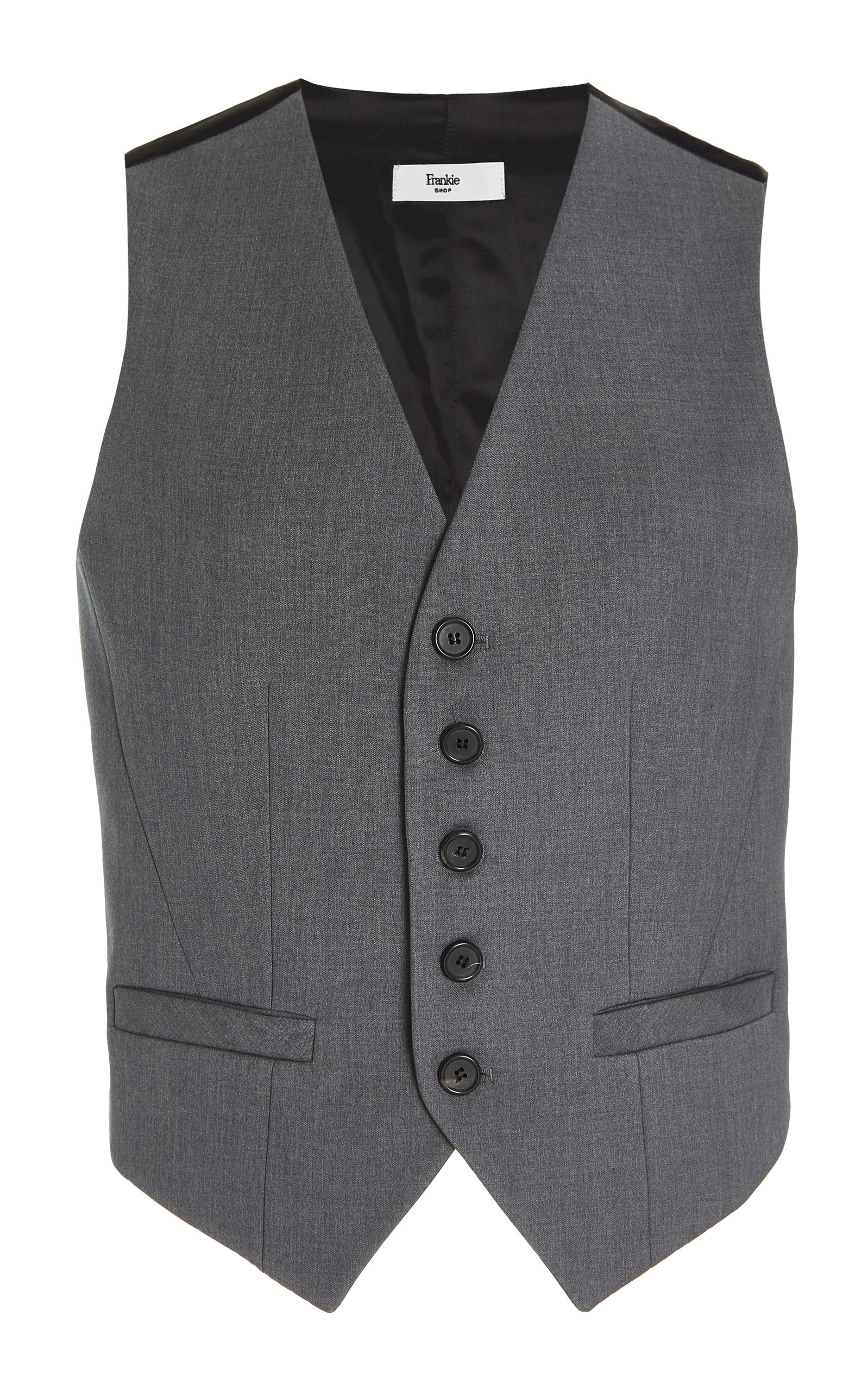 The Frankie Shop Gelso Woven Waistcoat - Grey - XS