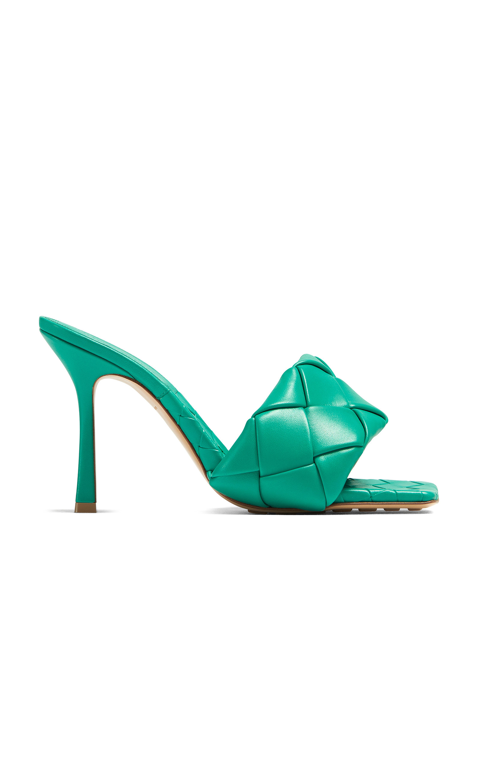 Shop Bottega Veneta The Lido Intrecciato Leather Sandals In Turquoise