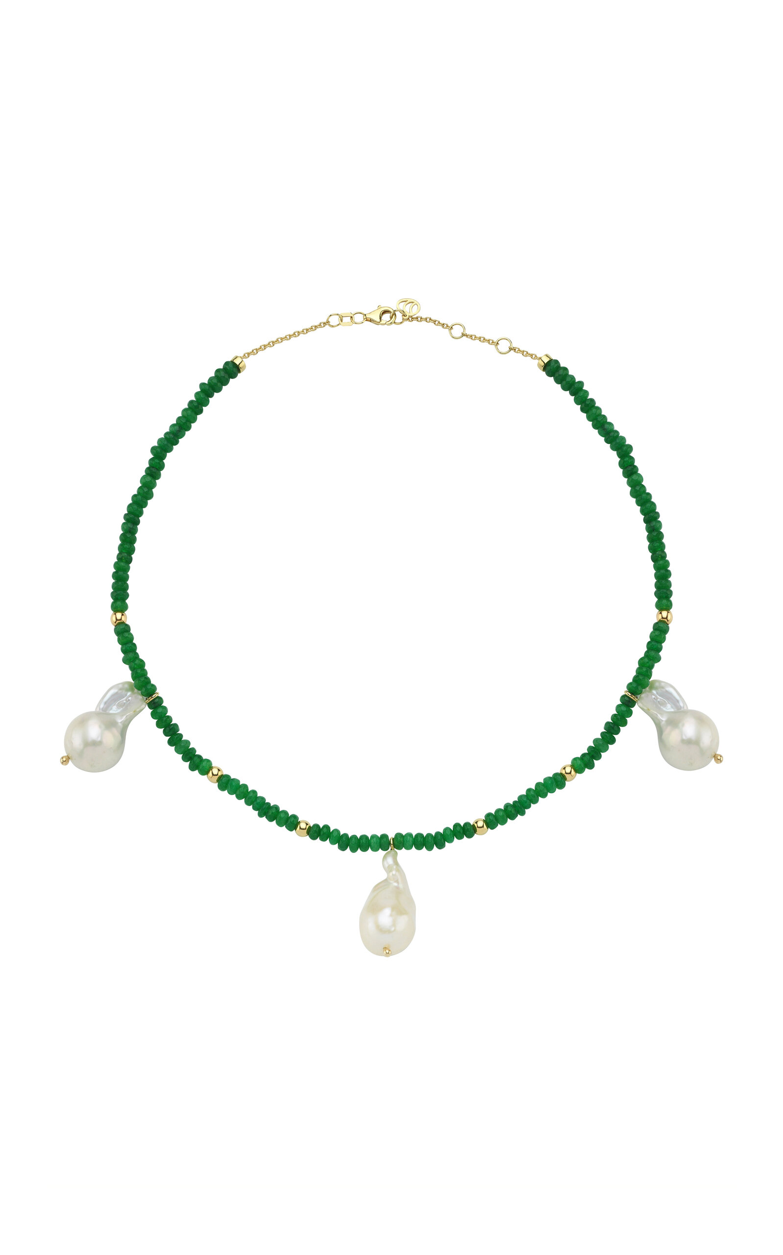 Les Bonbons 14K Yellow Gold Pearl; Jade Necklace