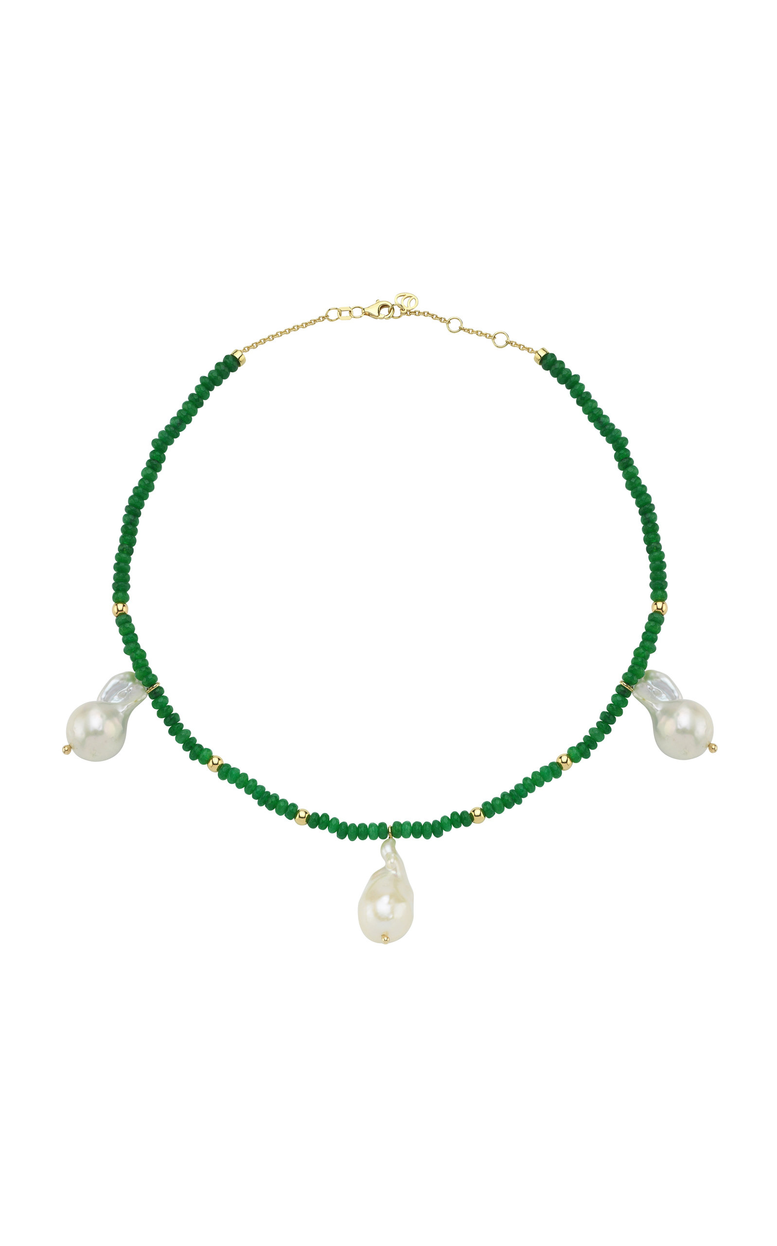 Les Bonbons 14K Yellow Gold Pearl; Jade Necklace