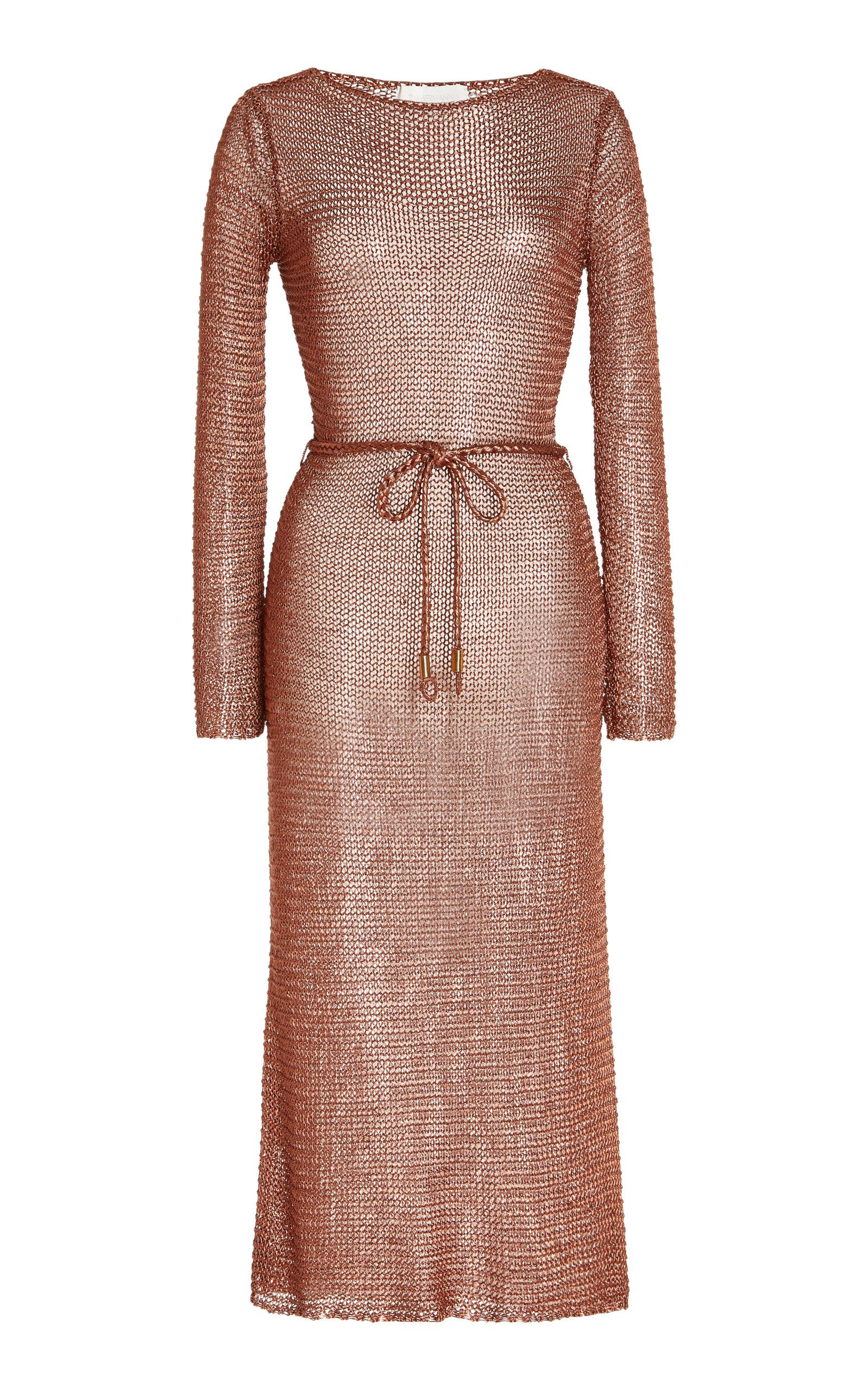 Zimmermann Women's Anneke Metallic Knit Midi Dress In Matte Rose ModeSens