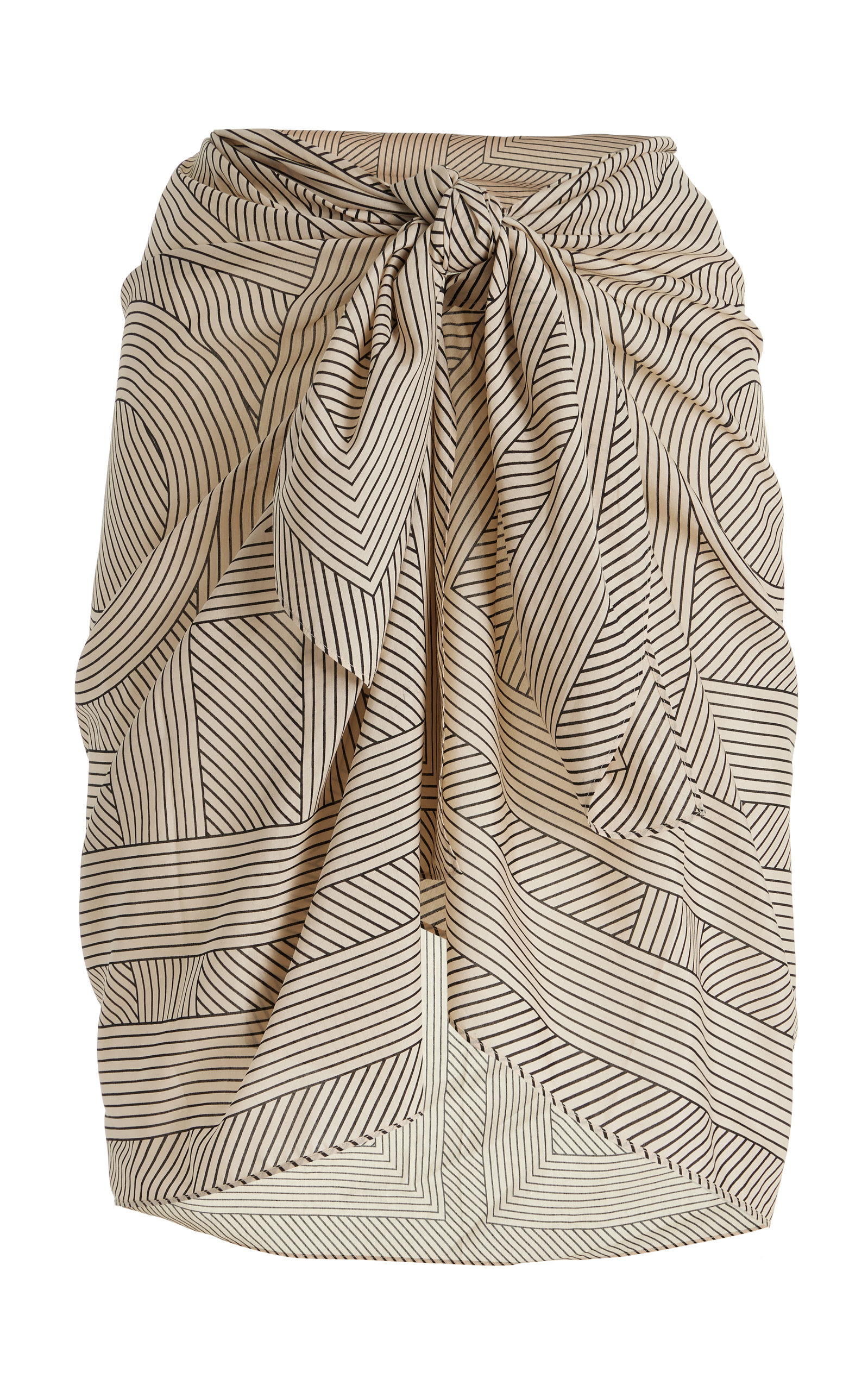 Totême Women's Striped Monogram Cotton Silk Sarong In Neutrals