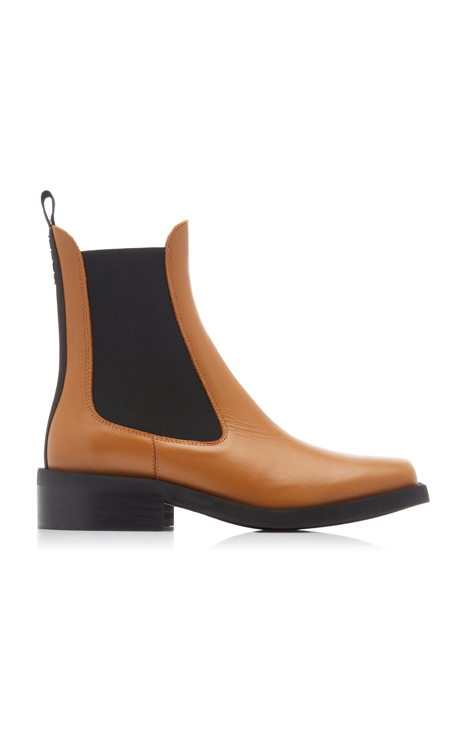 Ganni - Women's Wide-Welt Leather Chelsea Boots - Brown - IT 37 - Moda Operandi