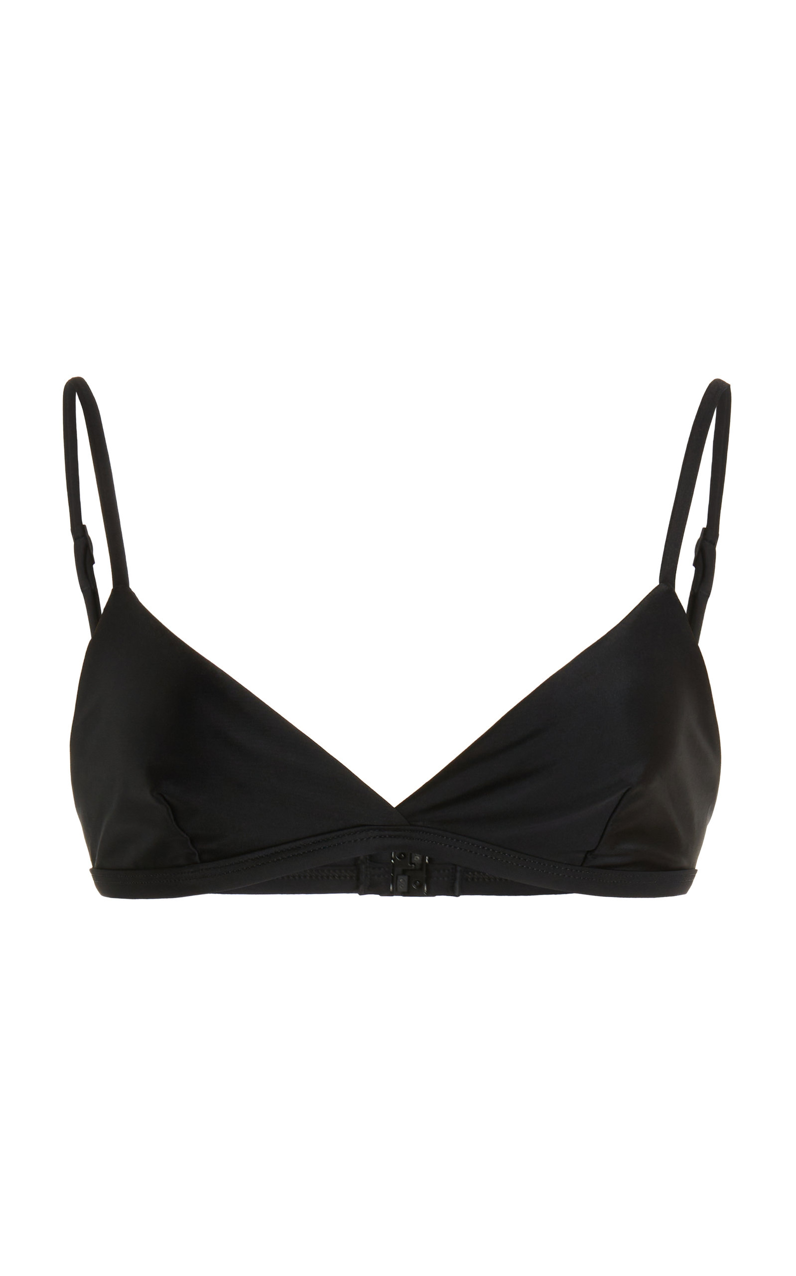 Matteau The Tri Crop Triangle Bikini Top In Black