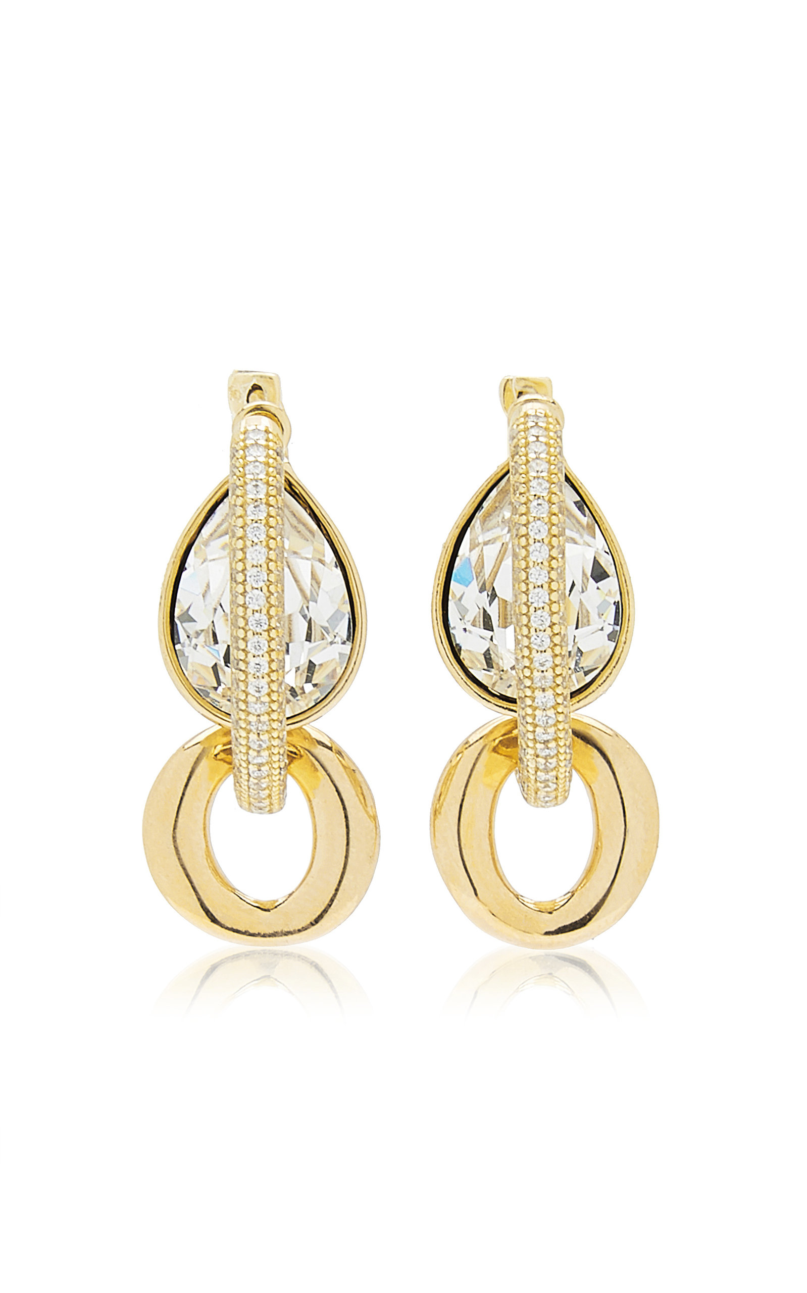 Mounser Women's Niteo Convertible Crystal 14K Rhodium-Plated Hoop Earrings