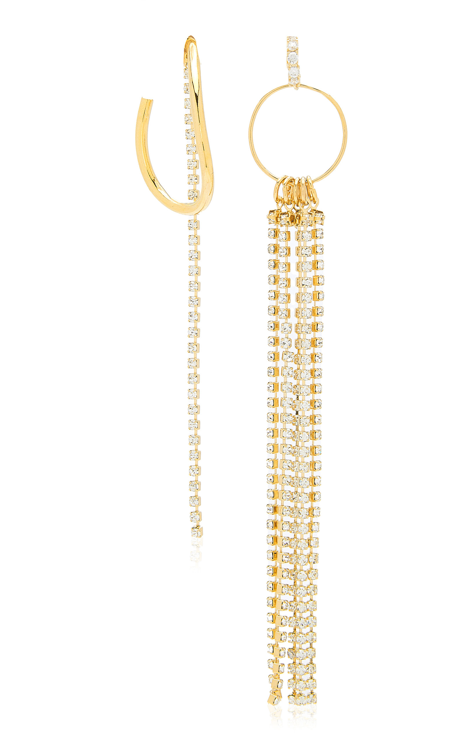 Mounser Women's Splash Convertible Mismatched Crystal 14K Gold-Plated Earrings