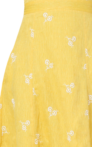 Selene Embroidered Linen Midi Dress展示图