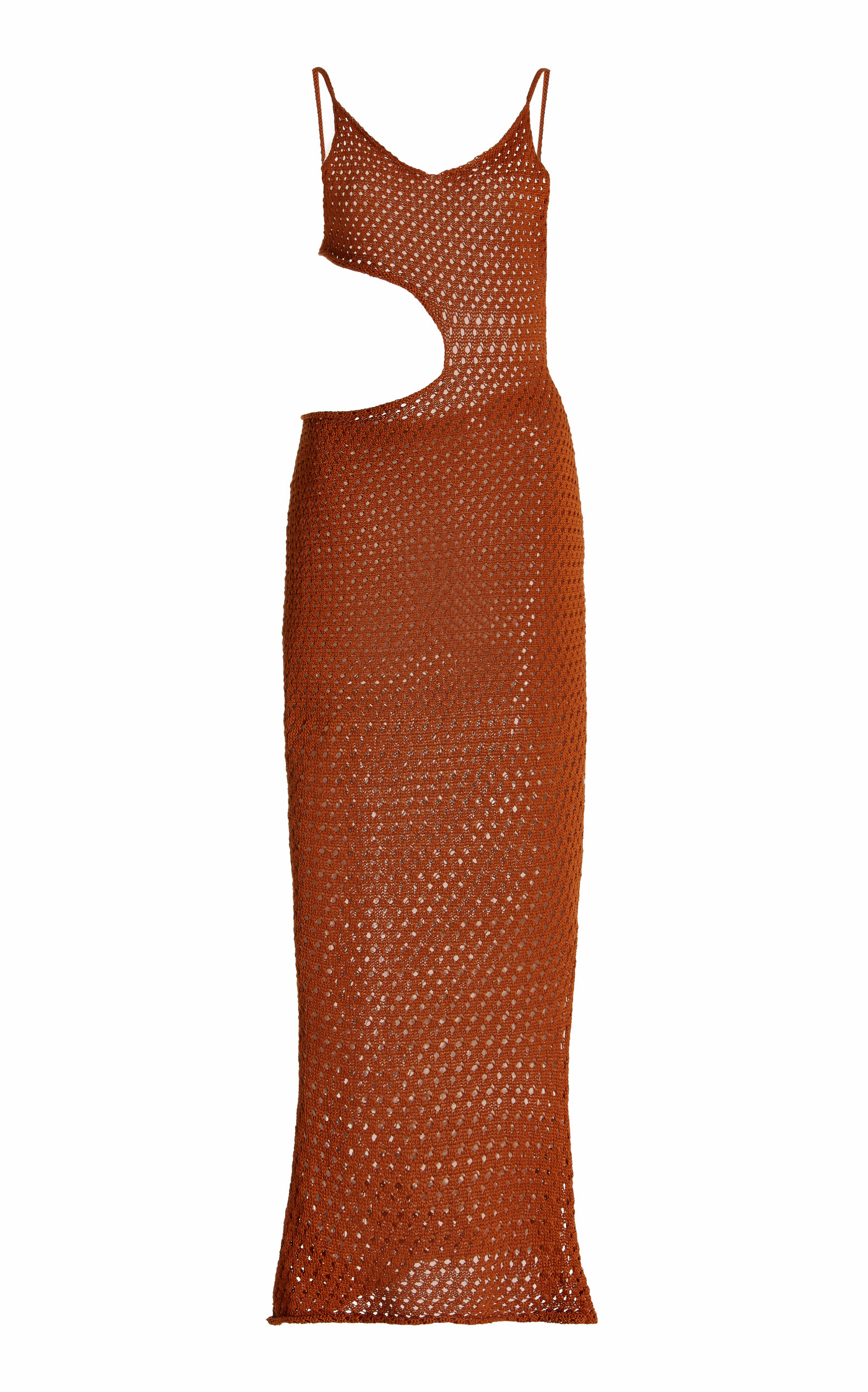 Savannah Morrow + Net Sustain Tiva Open-back Crocheted Pima Cotton Maxi Dress In Brown
