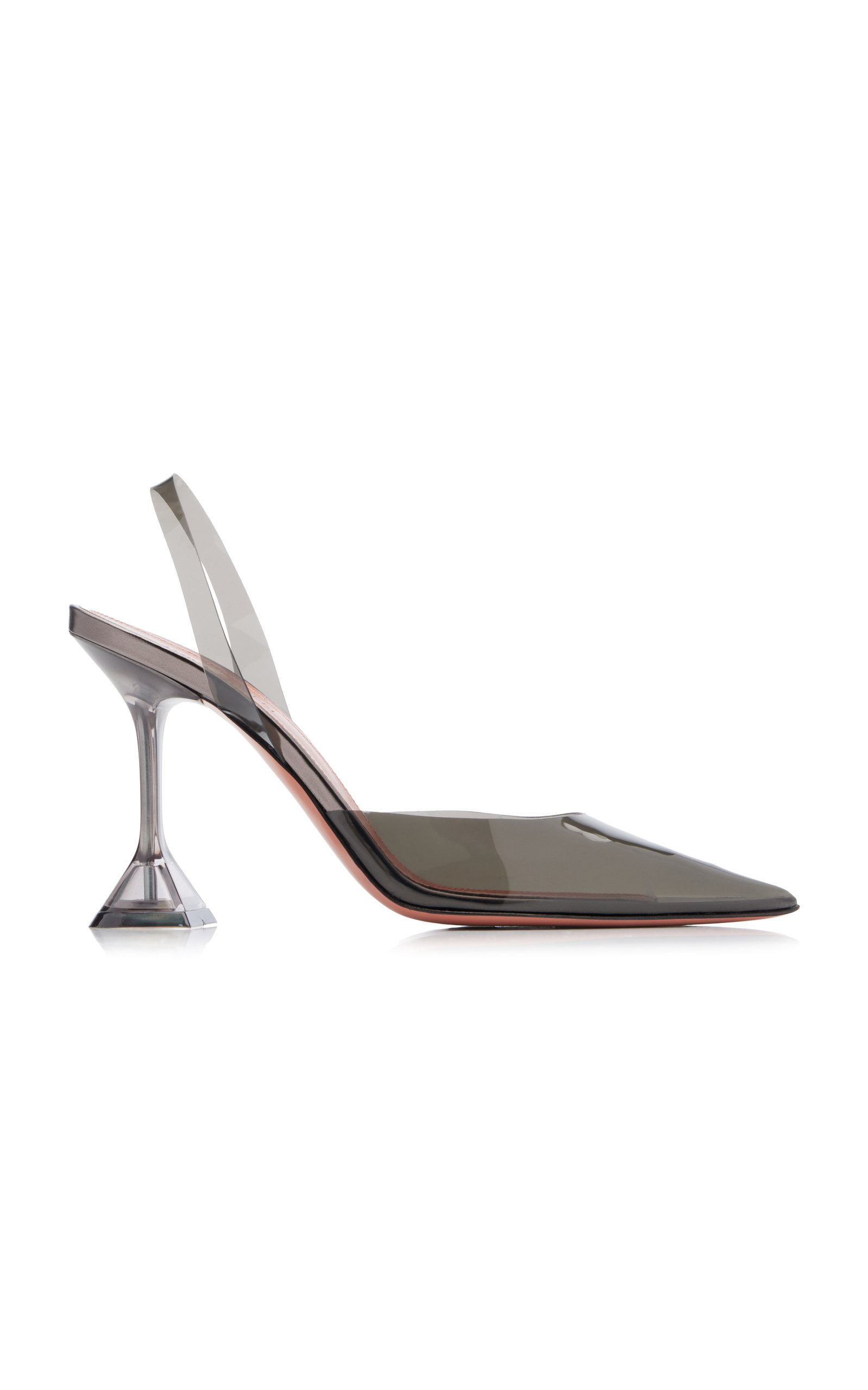 Amina Muaddi - Holli PVC Slingback Pumps - Grey - IT 38 - Moda Operandi