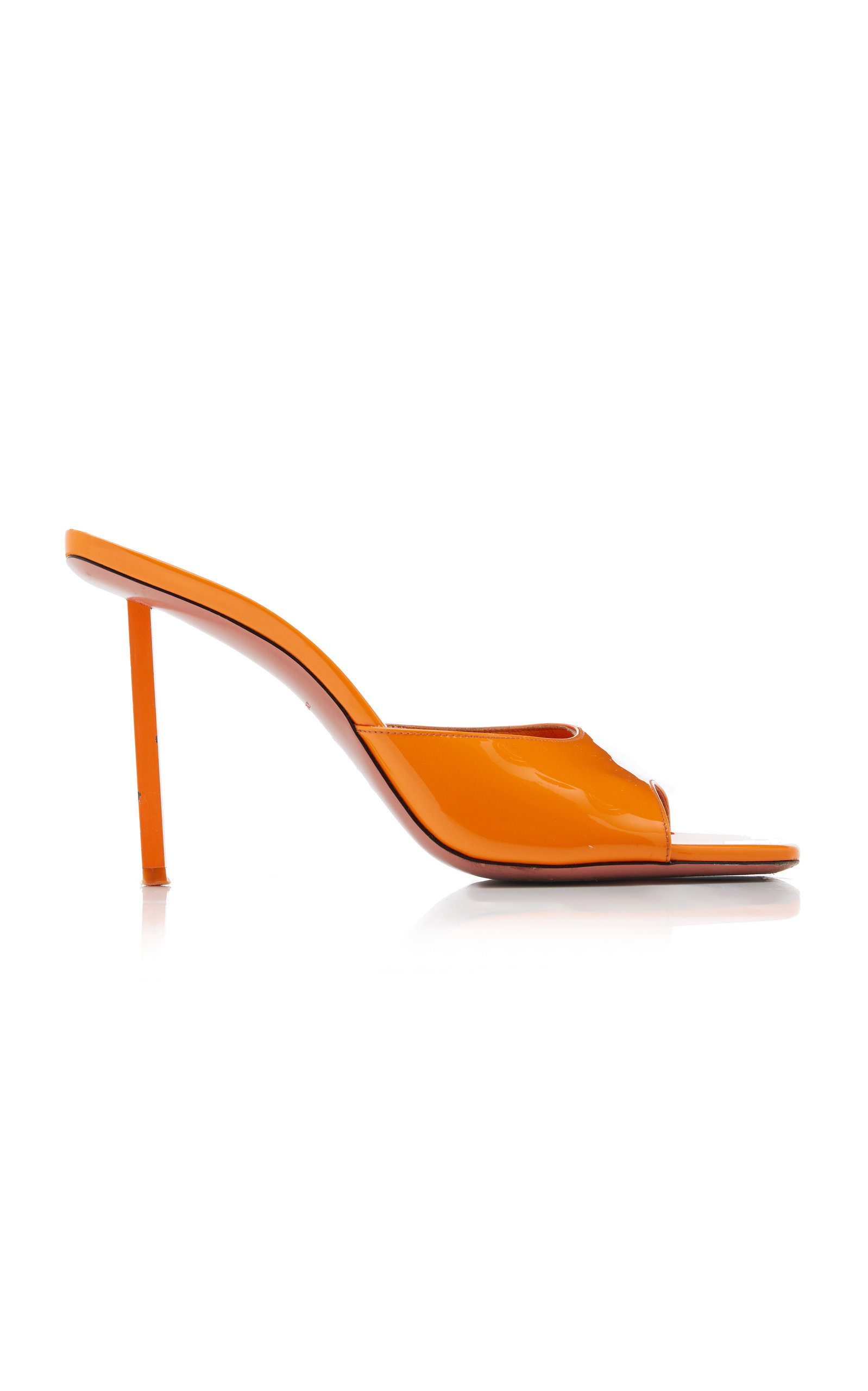 Amina Muaddi - Women's Laura Patent Leather Sandals - Orange - Moda Operandi