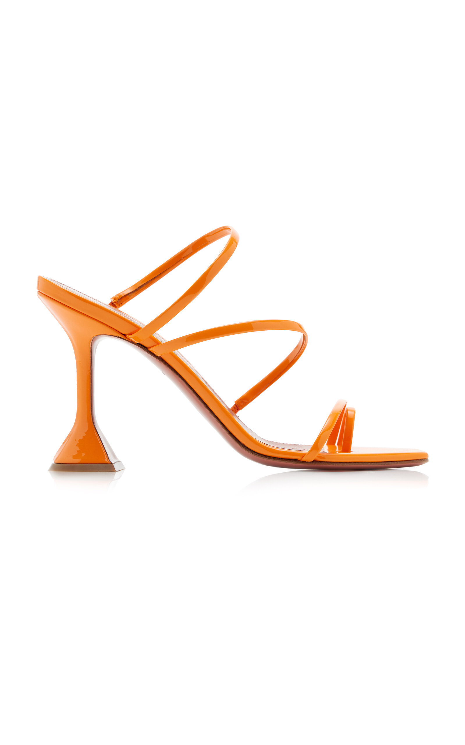 Amina Muaddi - Women's Naima Patent Leather Sandals - Orange - Moda Operandi