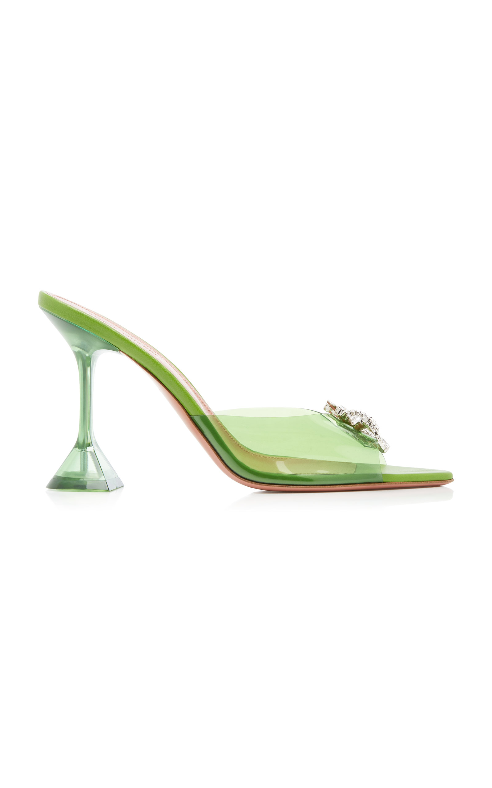 Amina Muaddi - Women's Rosie Crystal-Embellished PVC Sandals - Green - IT 36 - Moda Operandi