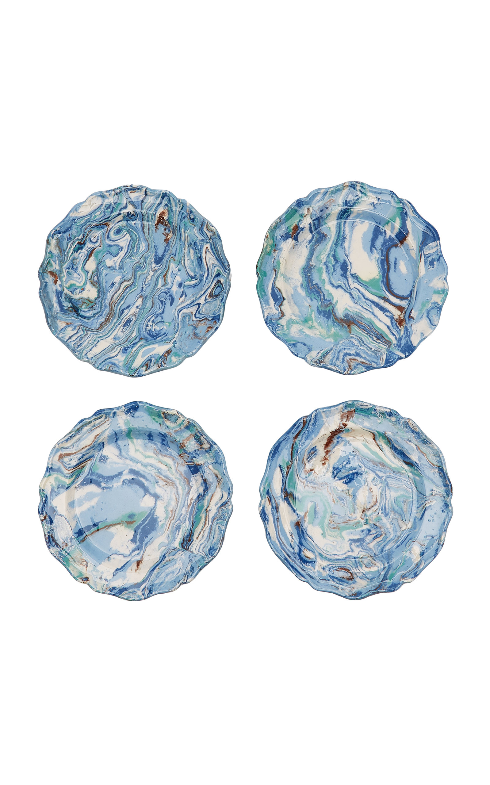 Moda Domus Set-of-Four Ceramic Dessert Plates - Blue