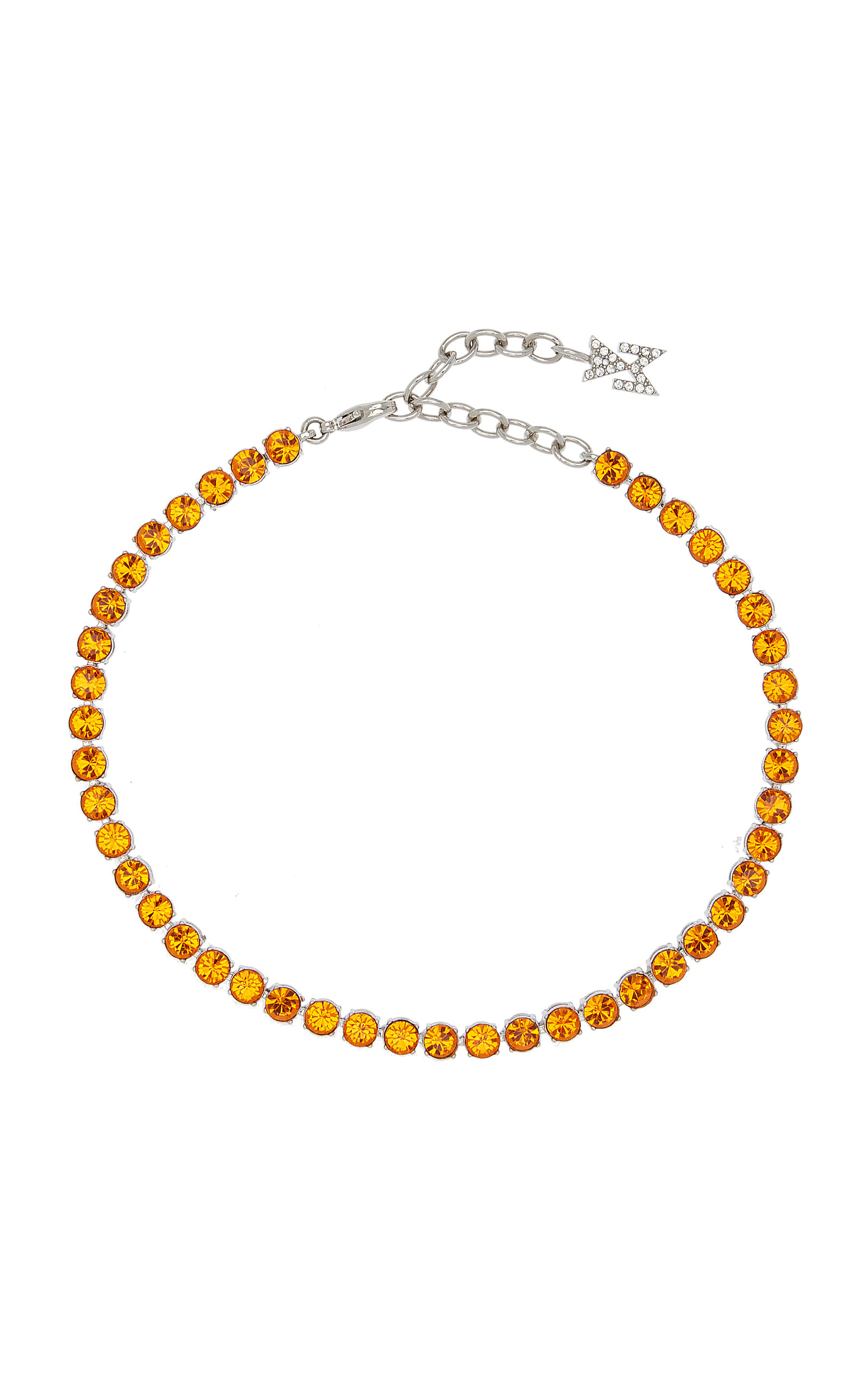 Amina Muaddi - Women's Crystal Tennis Anklet - Orange - OS - Moda Operandi - Gifts For Her