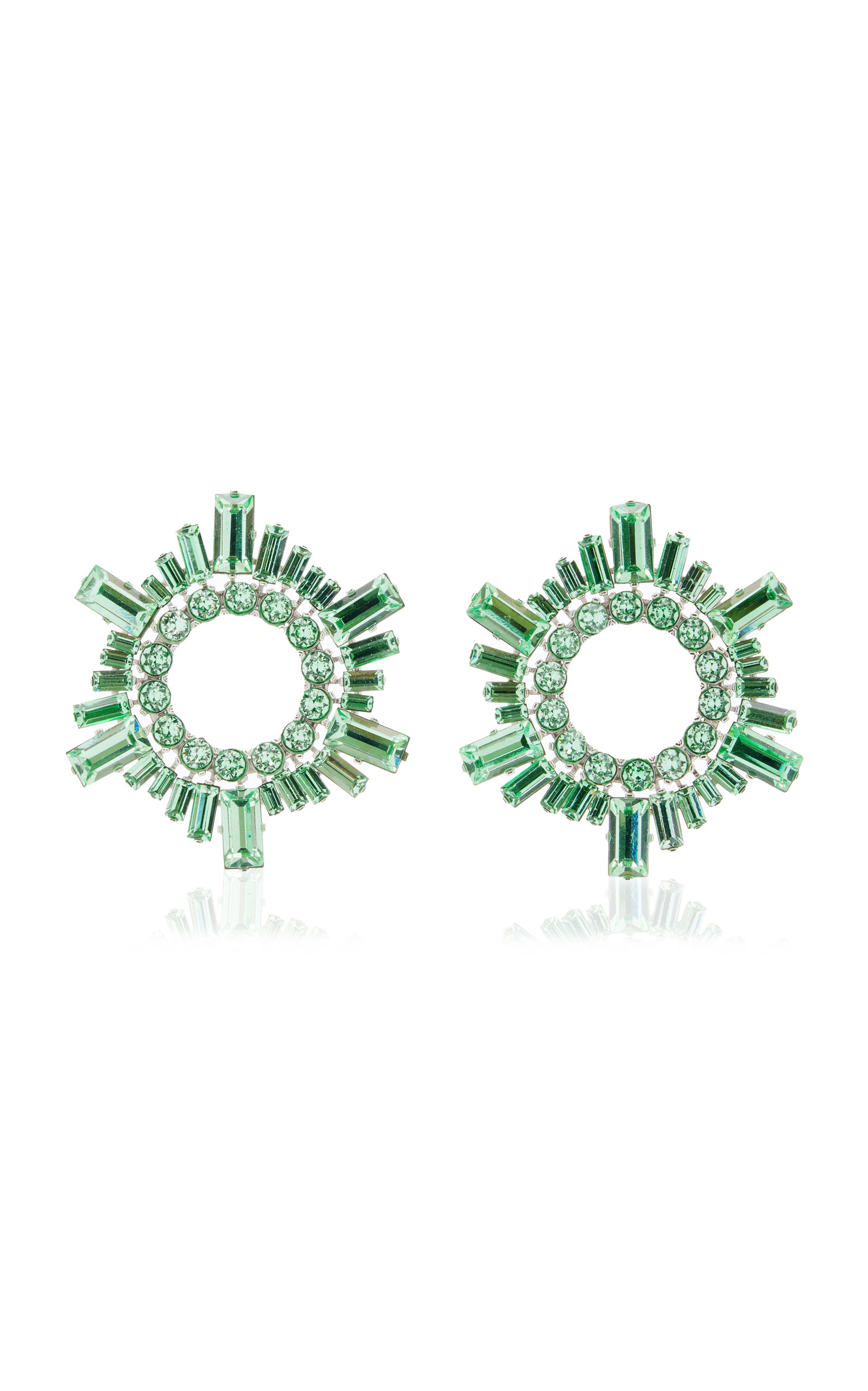 Amina Muaddi - Mini Begum Crystal Earrings - Green - OS - Moda Operandi - Gifts For Her