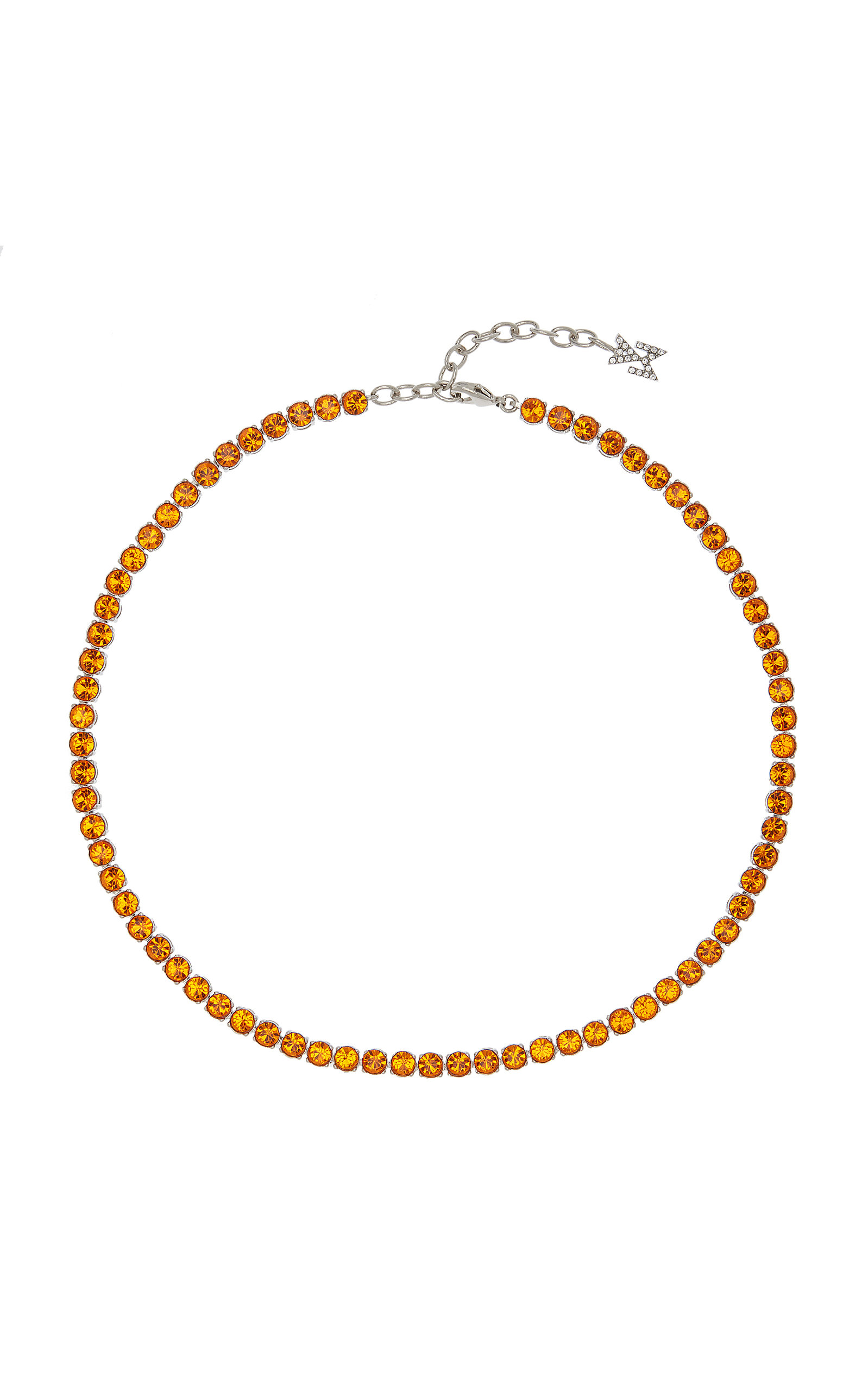 Amina Muaddi - Crystal Tennis Necklace - Orange - OS - Moda Operandi - Gifts For Her
