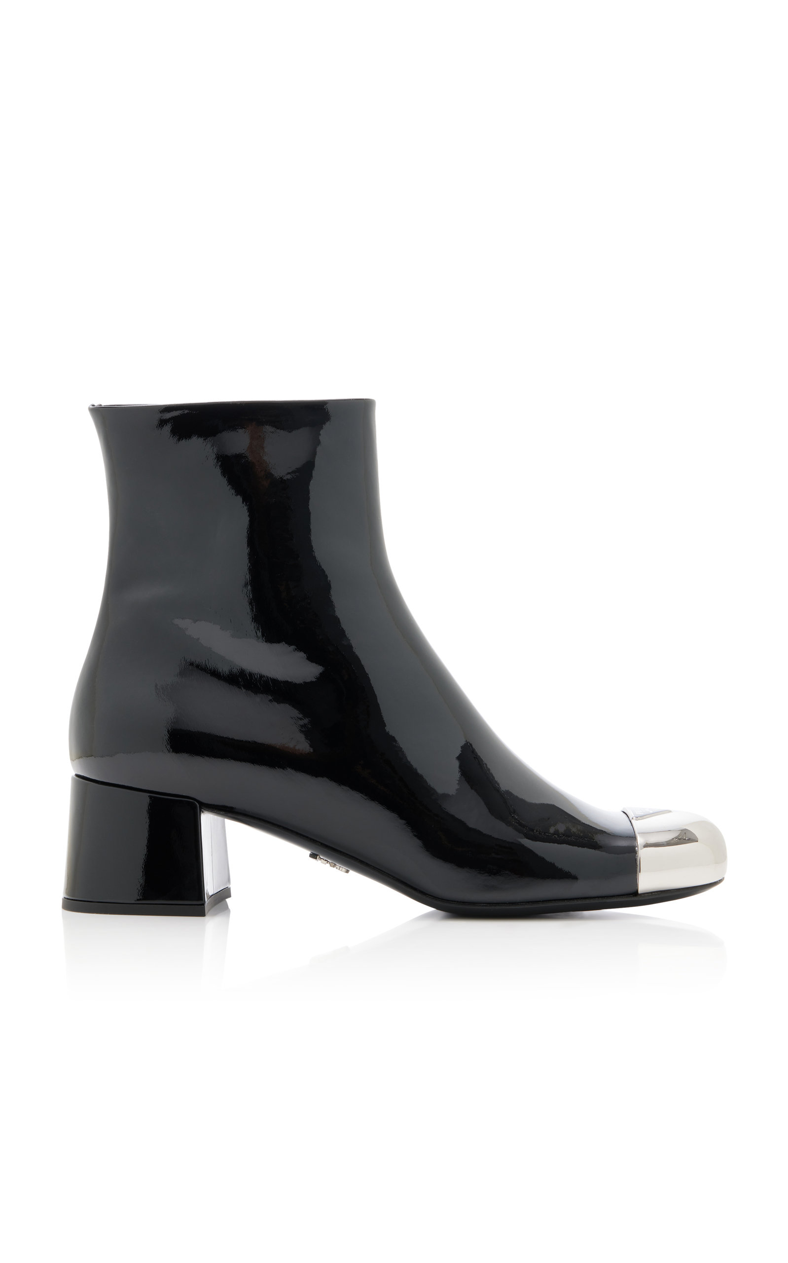 Prada - Women's Modellerie Metal-Tipped Leather Ankle Boots - Black - IT 35.5 - Moda Operandi
