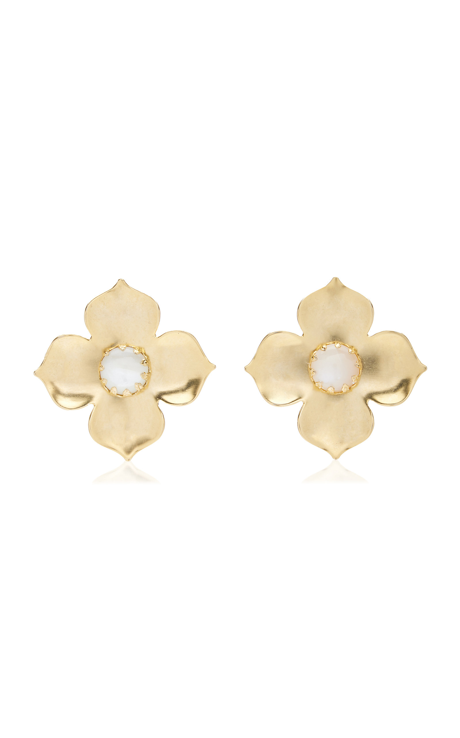 Brinker + Eliza Brinker + Eliza - Dogwood Gold-Plated Pearl Earrings - Gold - OS - Moda Operandi