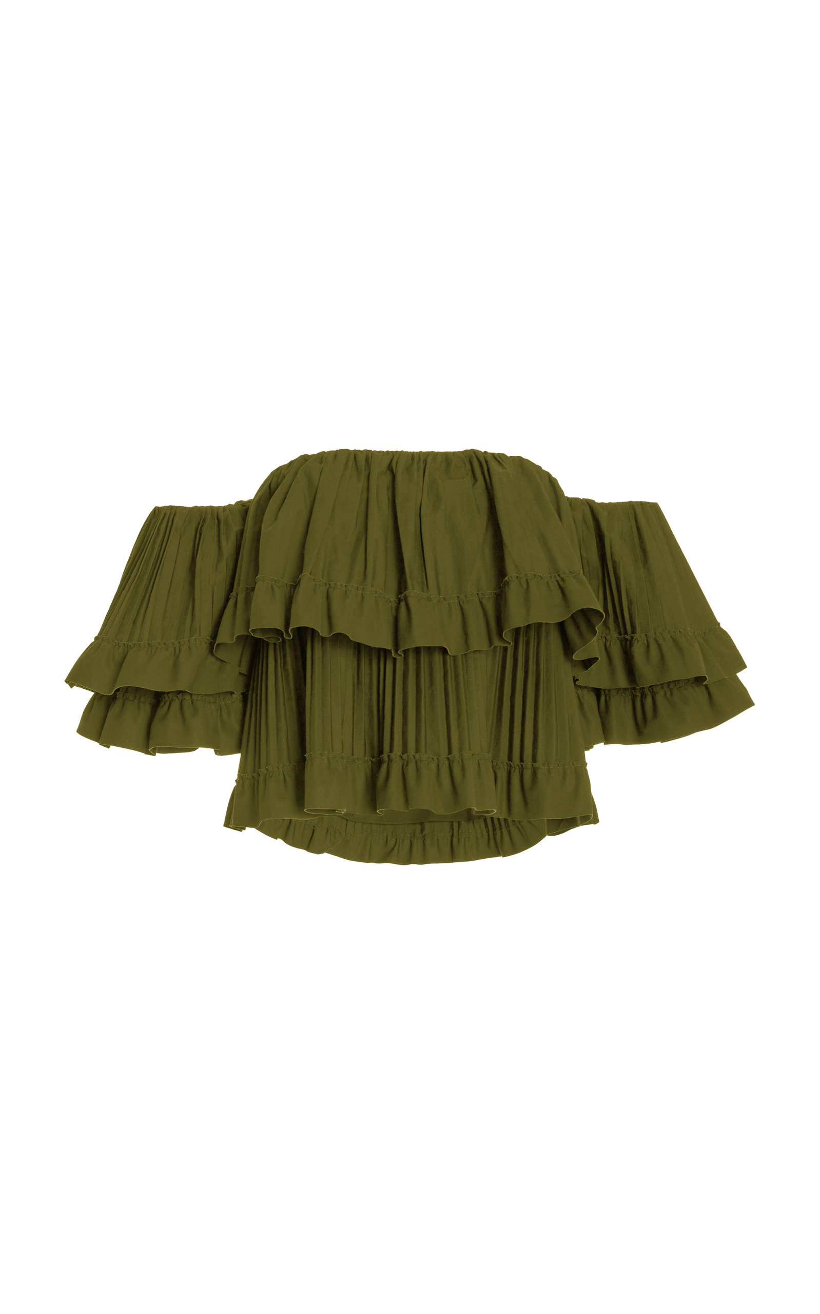 Exclusive Pleated Poplin Cropped Top