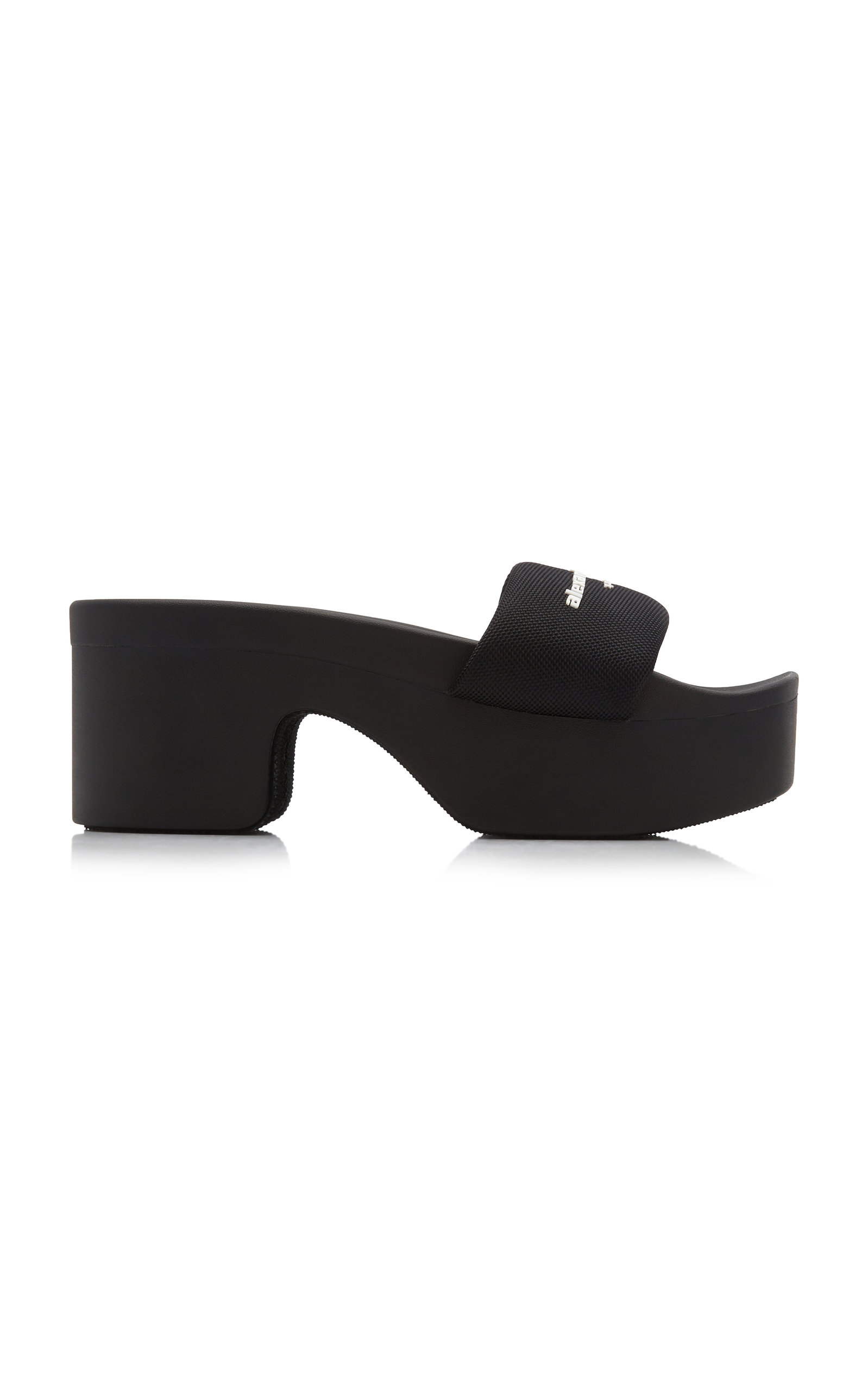 Alexander Wang Sandalo Slide Platform Con Logo In Black