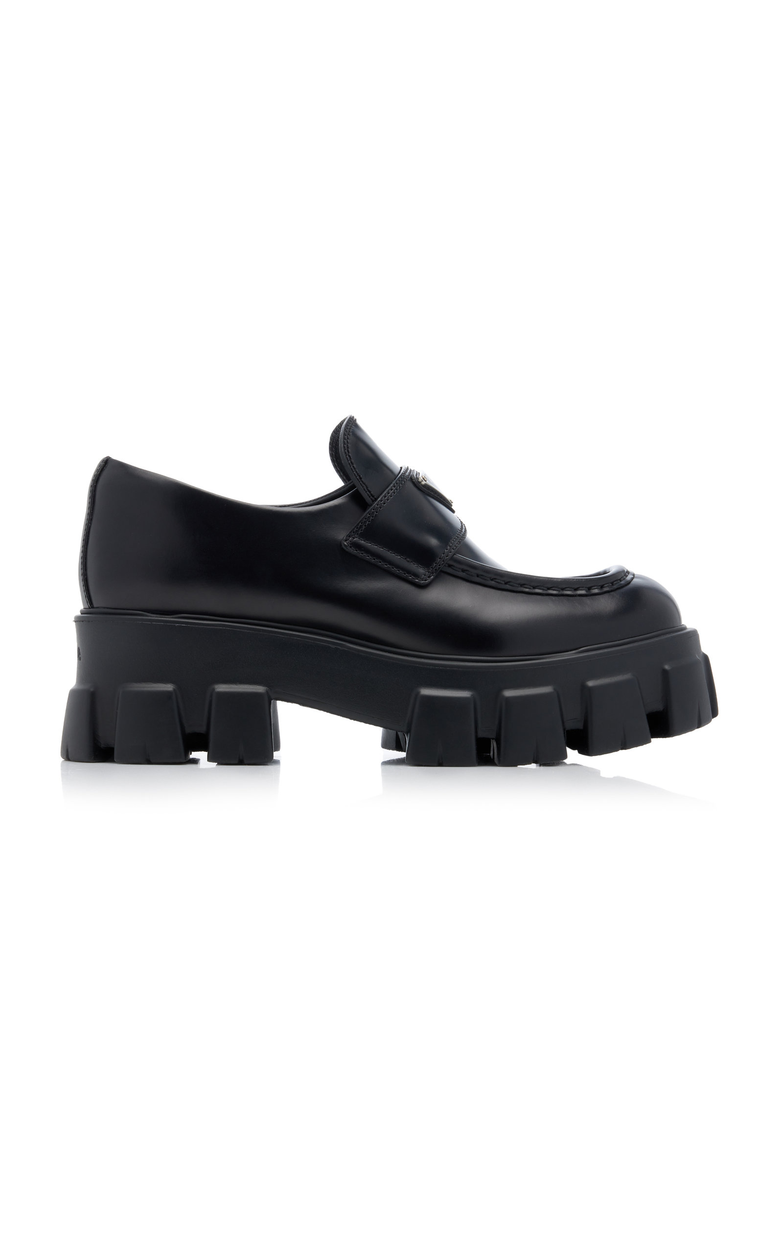 Prada - Women's Monolith Leather Loafers - Black - IT 36 - Moda Operandi