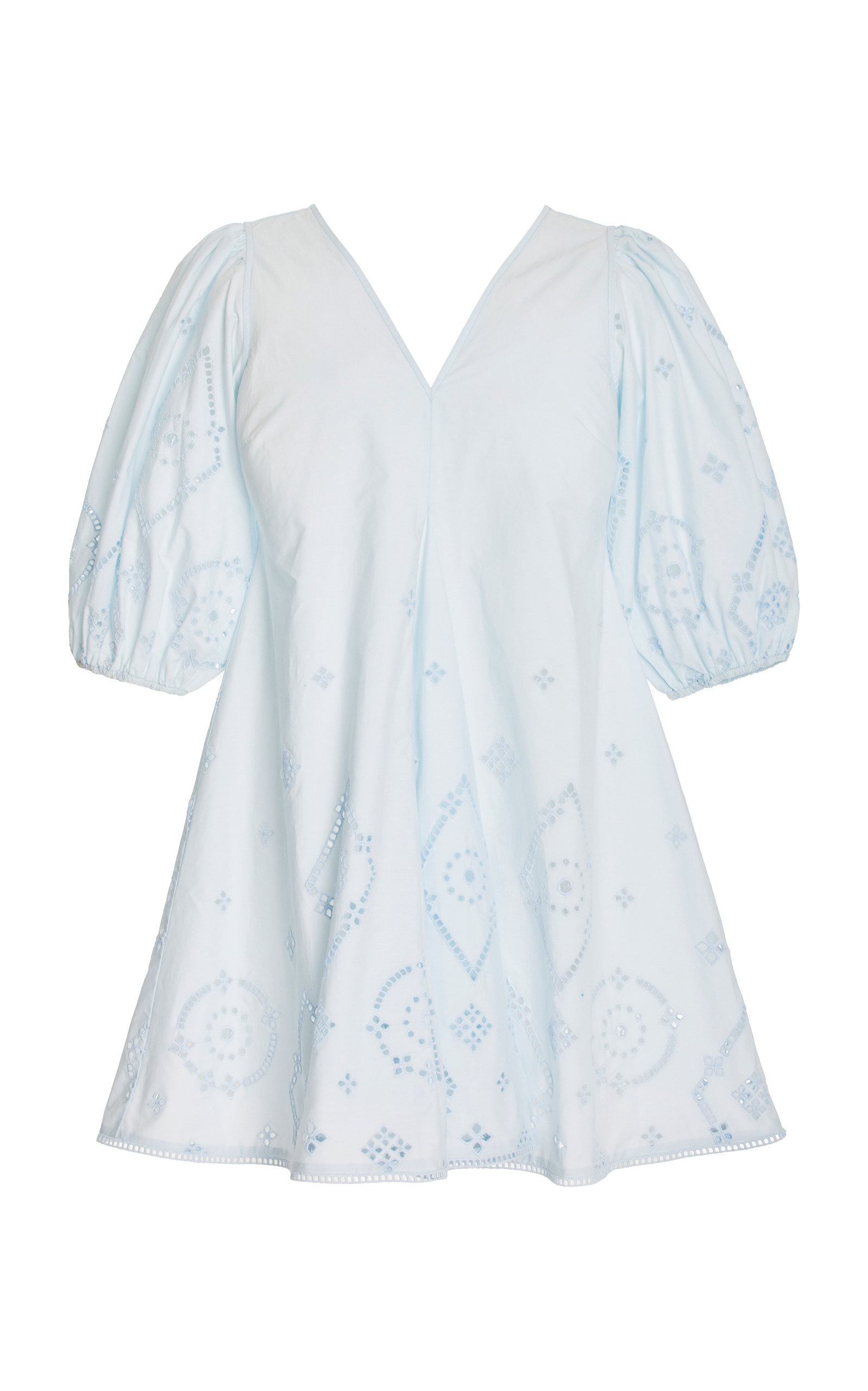Ganni Women's Broderie Anglaise Cotton Mini Dress
