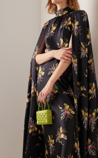 Floral Silk Midi Cape Dress展示图