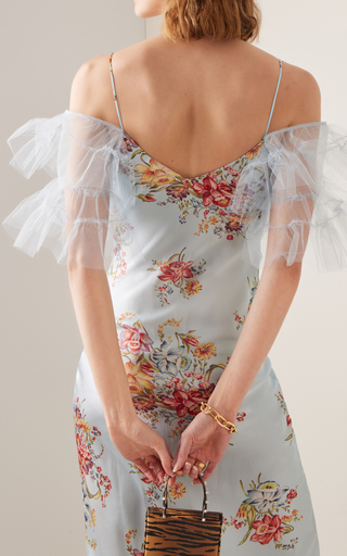 Ruffled Floral-Print Silk-Blend Midi Dress展示图