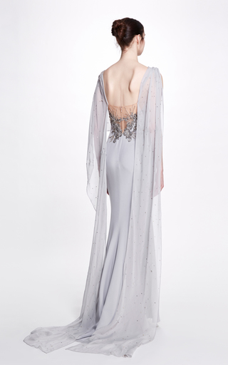 Draped Silk Chiffon Gown展示图