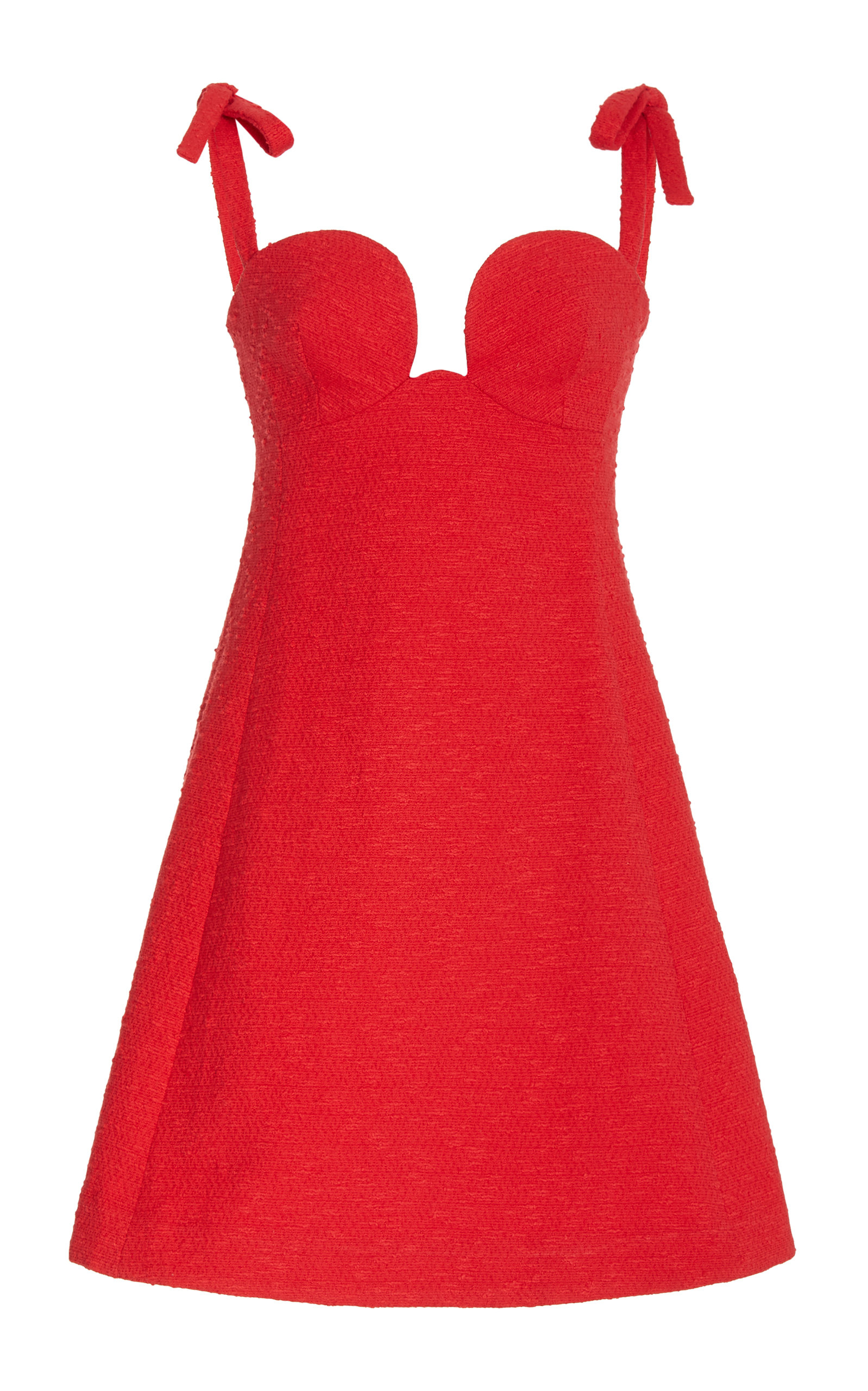 Carolina Herrera - Women's Contoured-Cup Cotton-Blend Mini Dress - Red - Moda Operandi