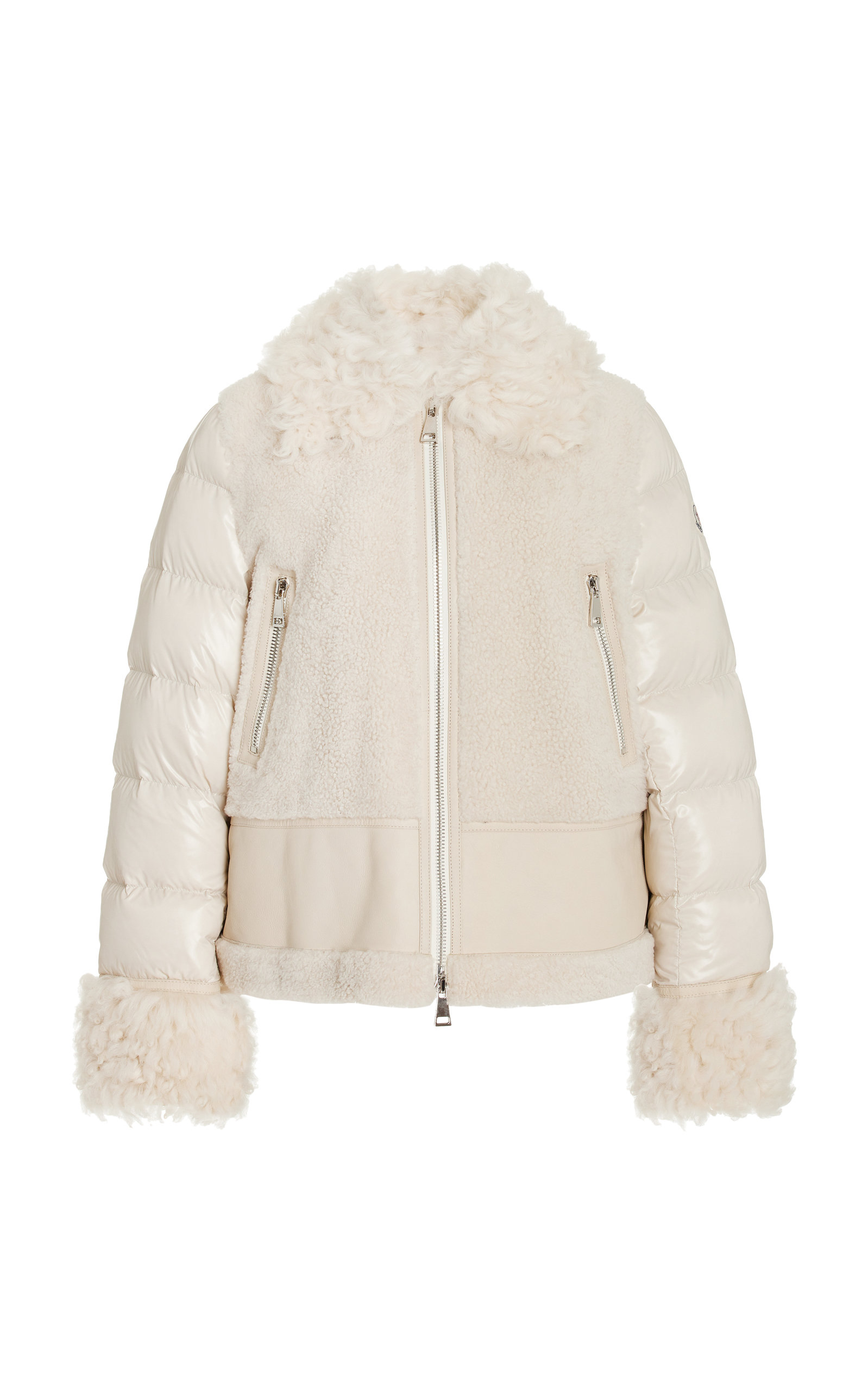 Moncler Gaillands Shearling-Trimmed Leather Down Jacket - Women's Sport