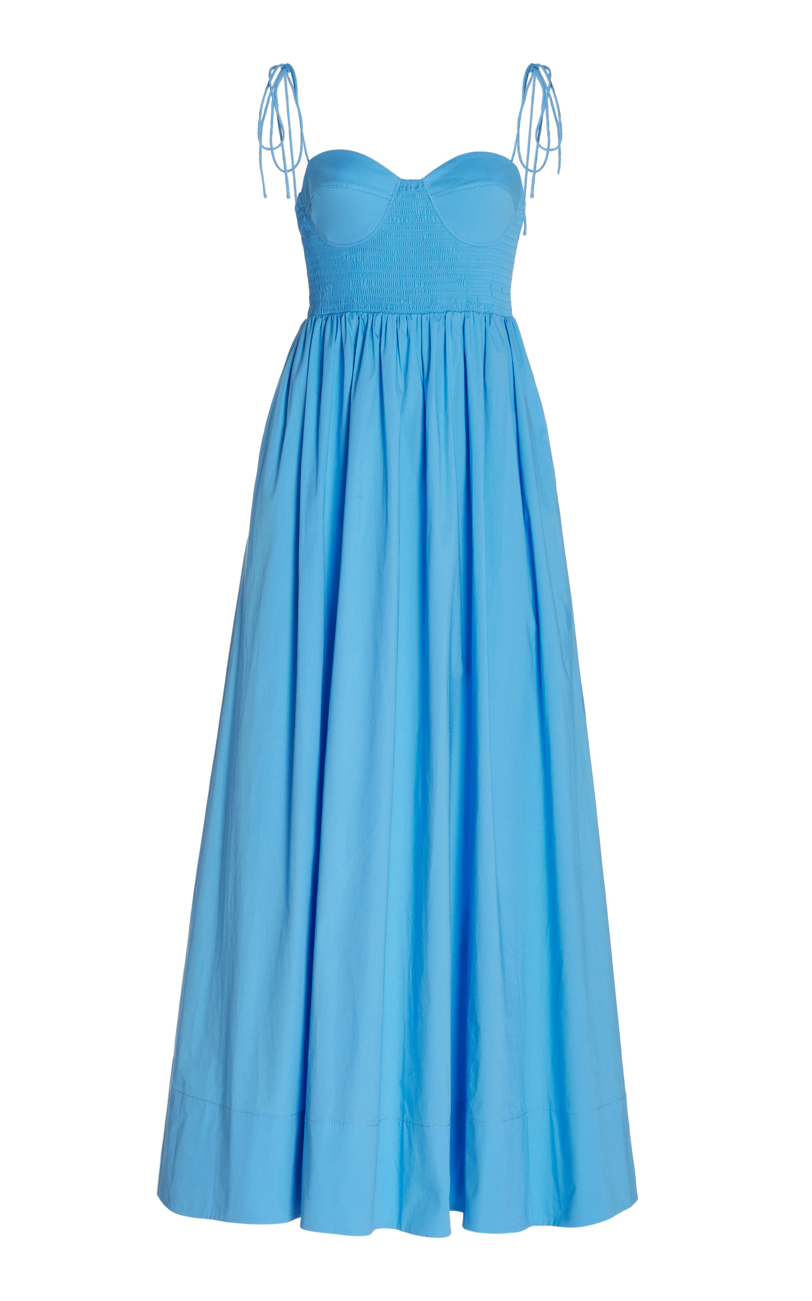 Shop Staud Women's Landry Stretch-cotton Dress In Blue
