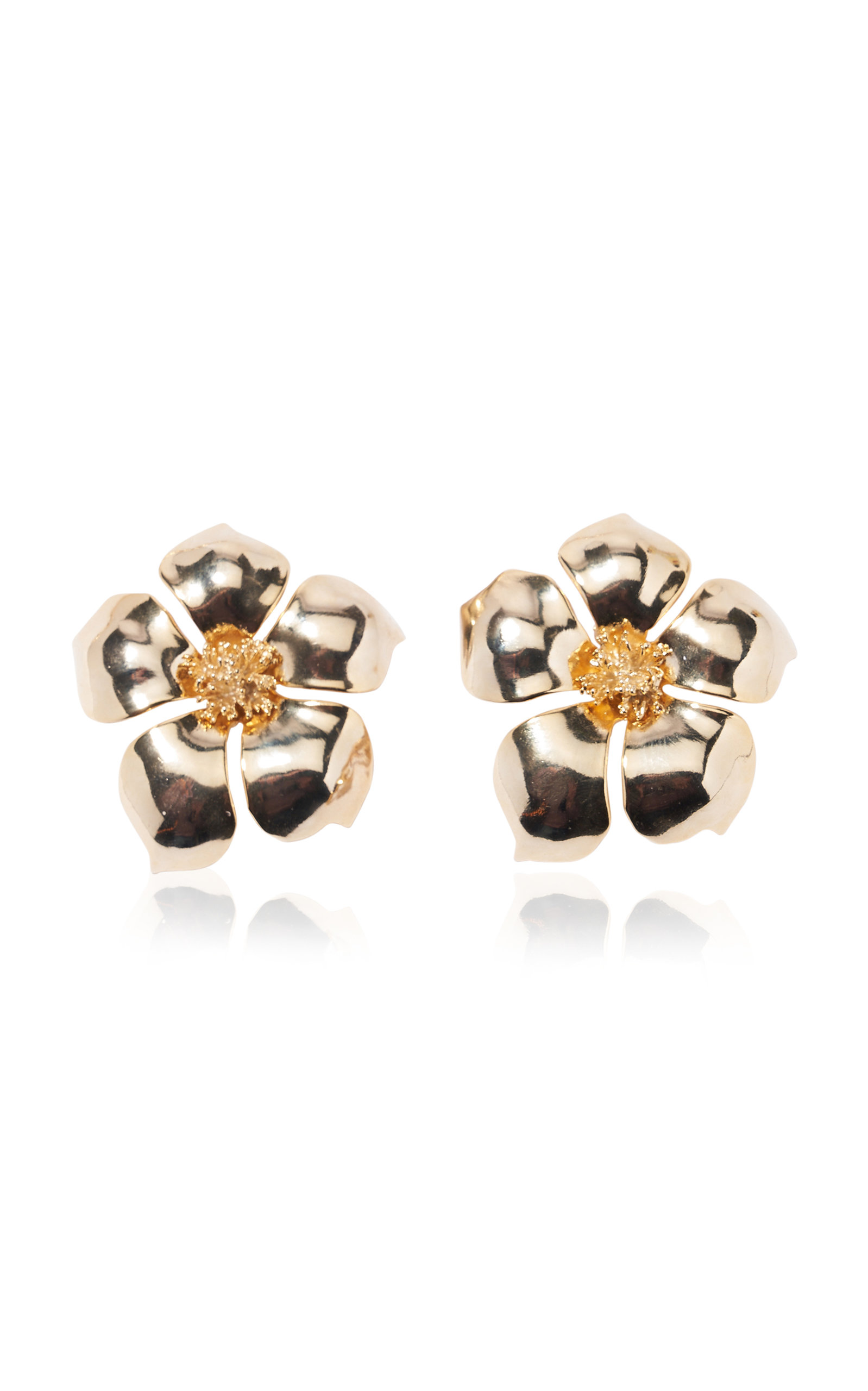 Carolina Herrera Women's Large Brass Flower Earrings In Gold