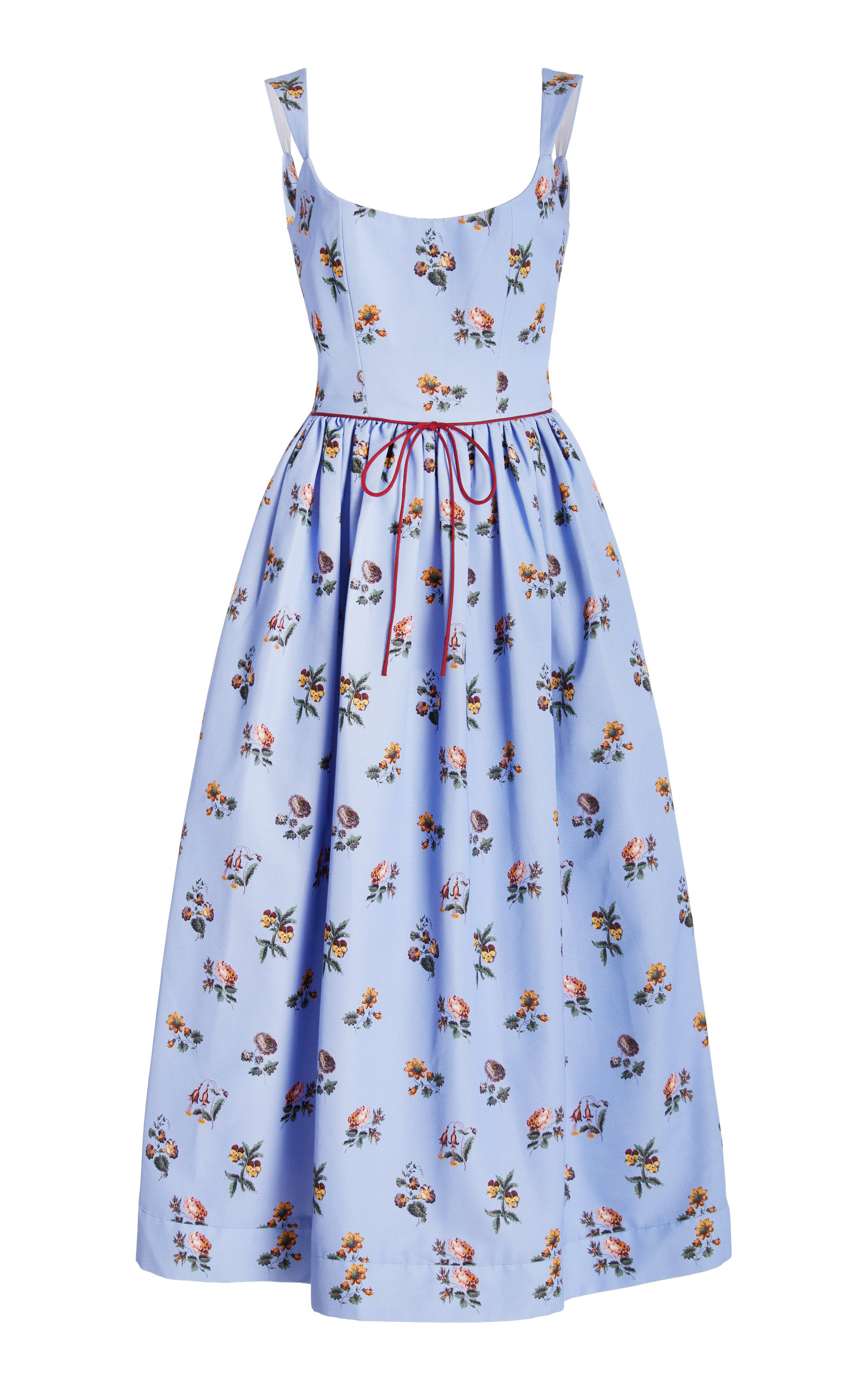 Apple Faille Midi Dress