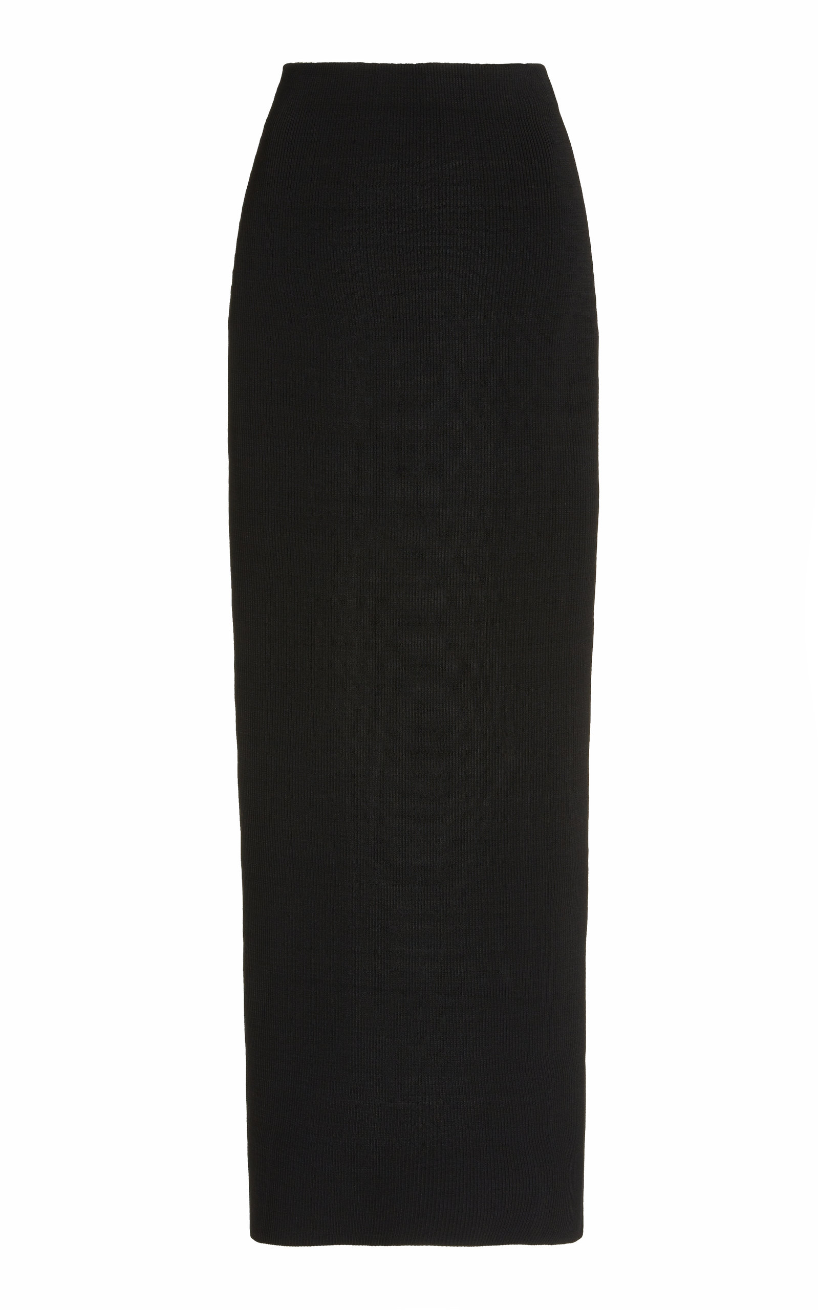 Selfportrait Ribbedknit Highrise Maxi Skirt In Black ModeSens