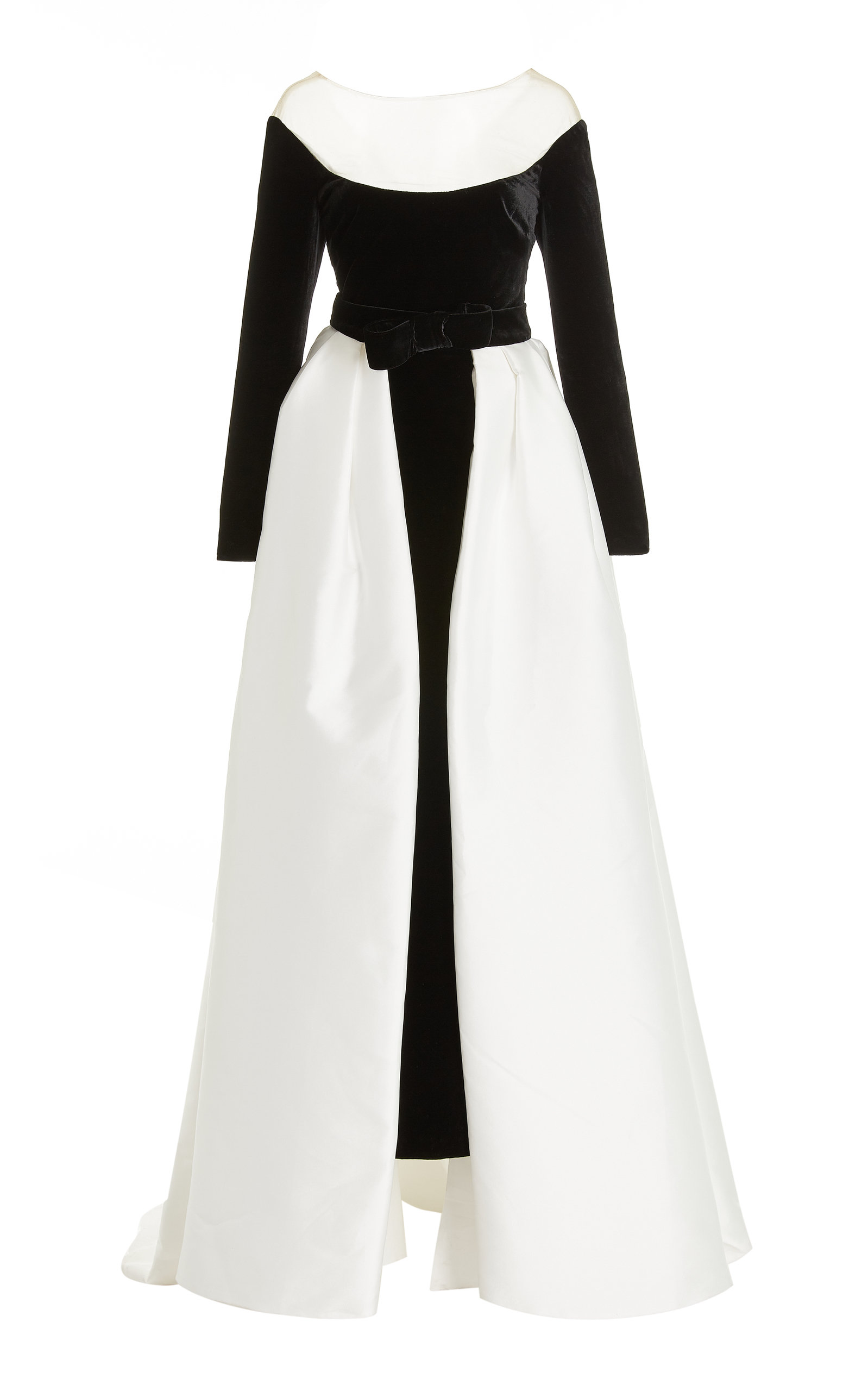 Monique Lhuillier Women's Convertible Velvet Off-the-shoulder Maxi Dress In Noir