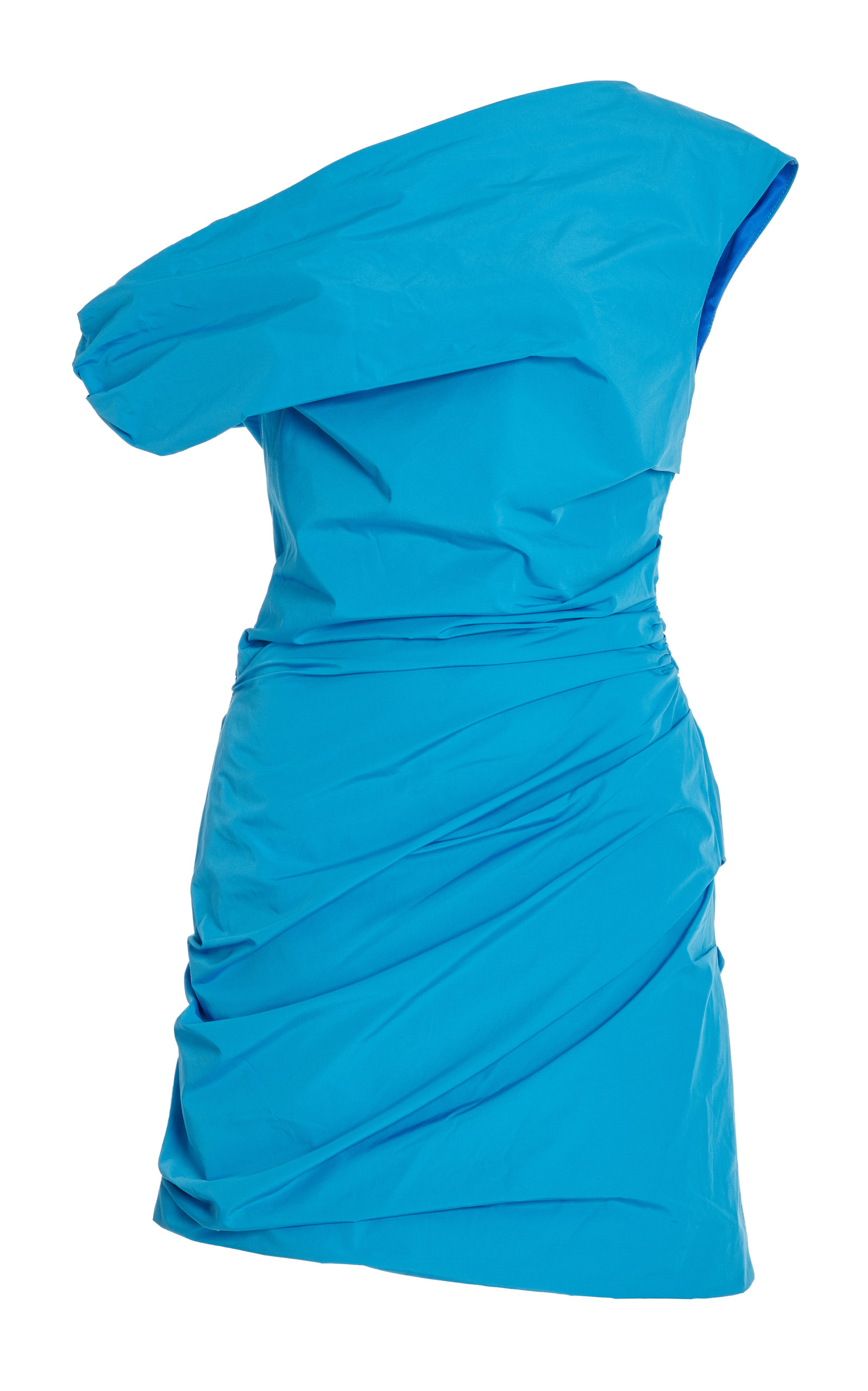 Paris Georgia Women's Remmy Draped Poplin Off-the-shoulder Mini Dress In Blue