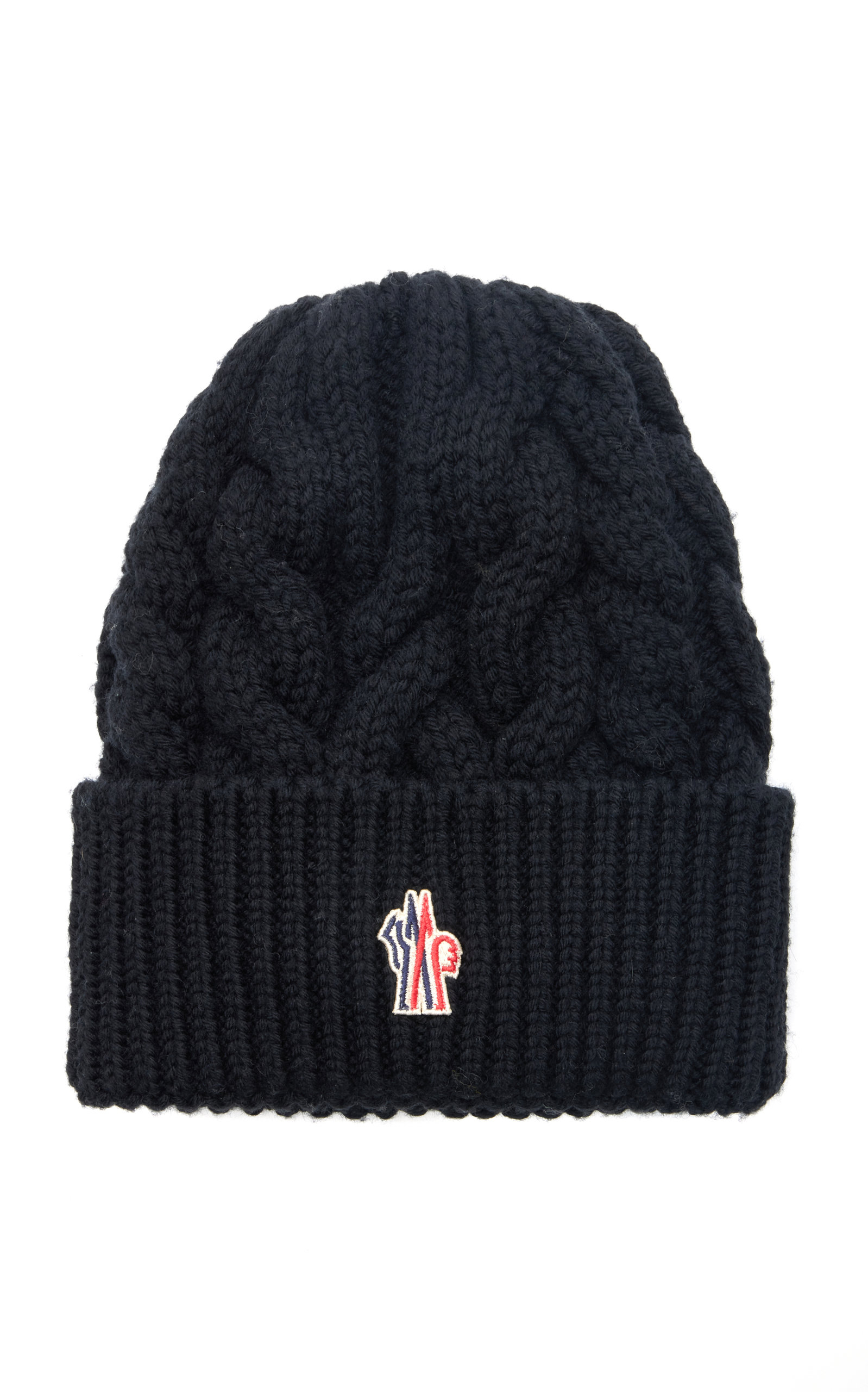 Moncler Cable Knit Beanie In Black