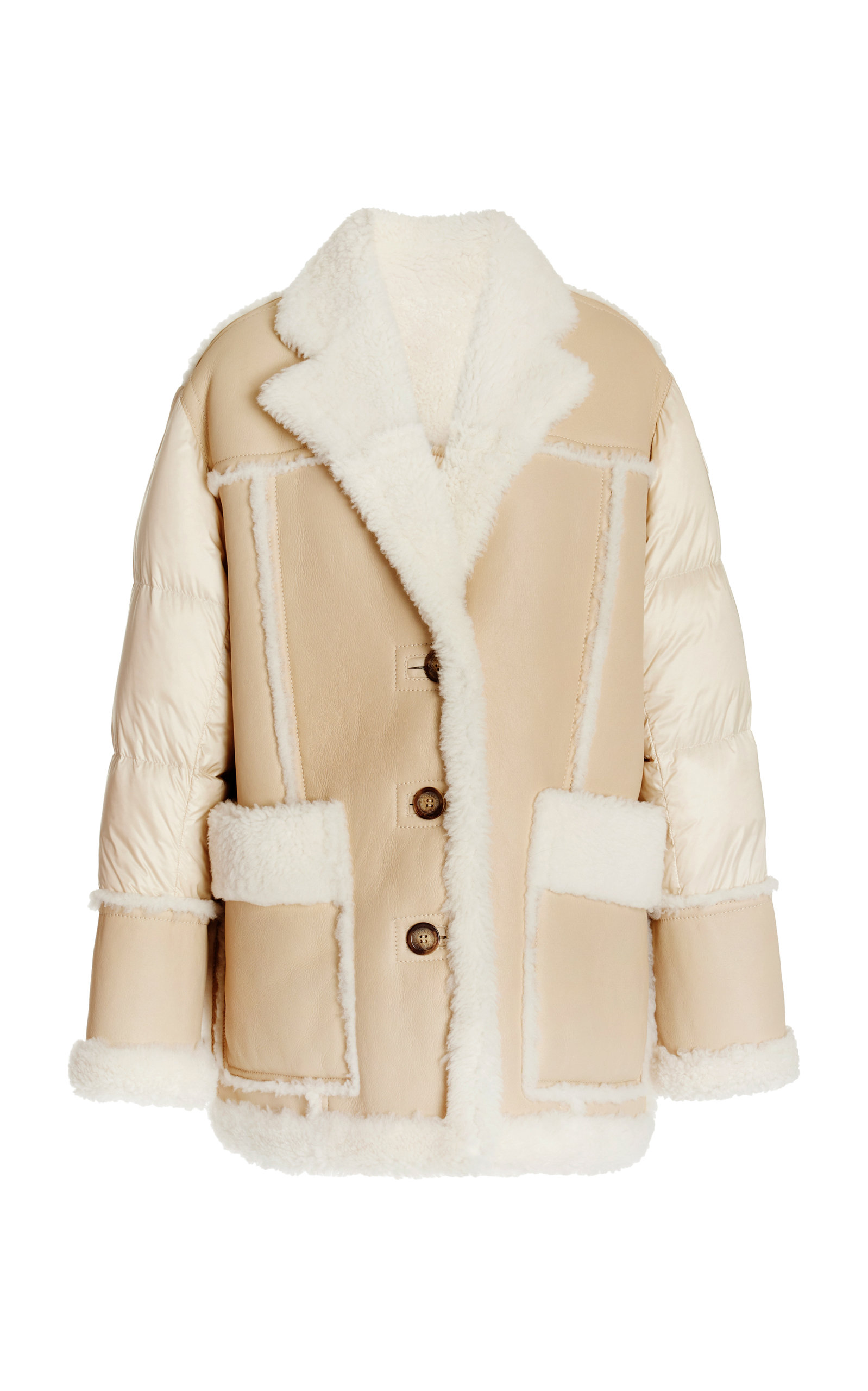 Moncler Ilay Shearling Down Jacket In Neutral