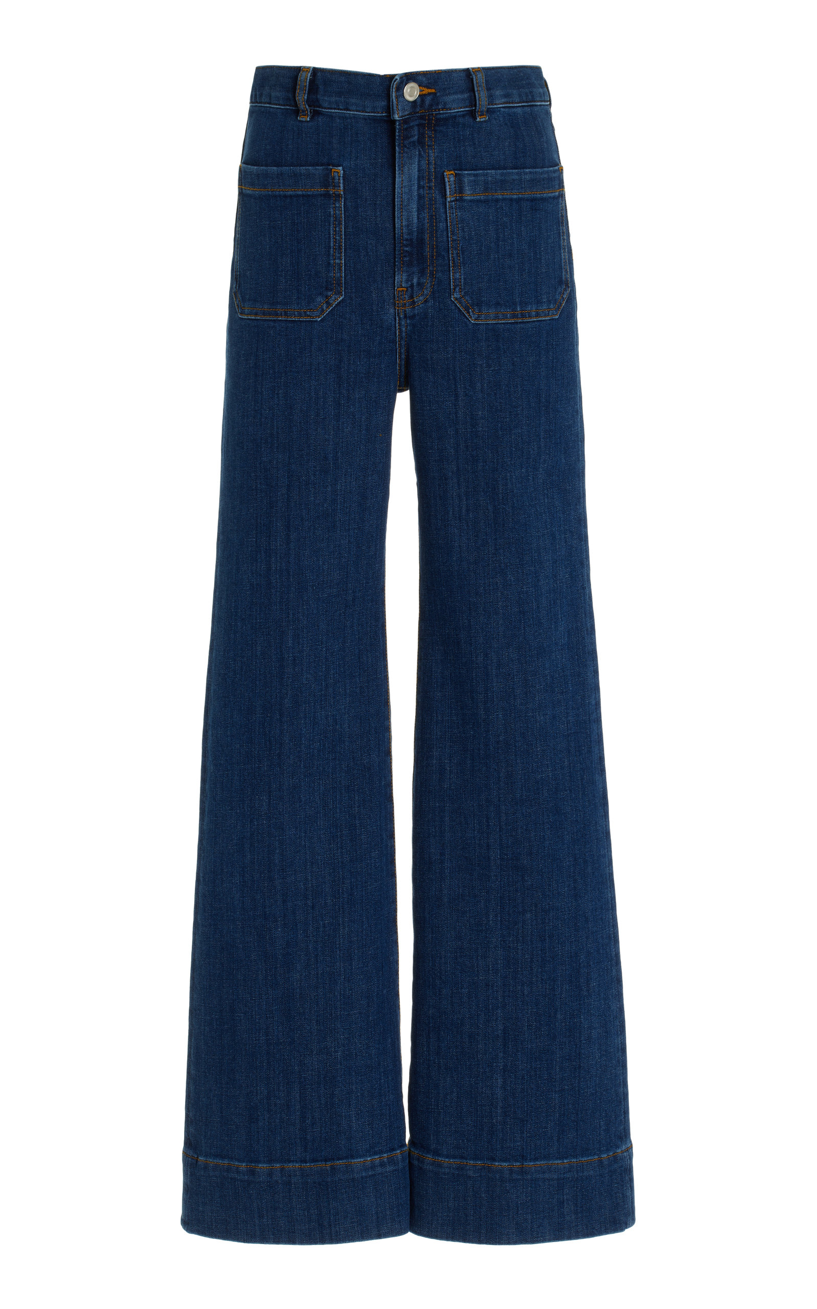 Shop Jeanerica St Monica Stretch High-rise Flared-leg Jeans In Dark Wash