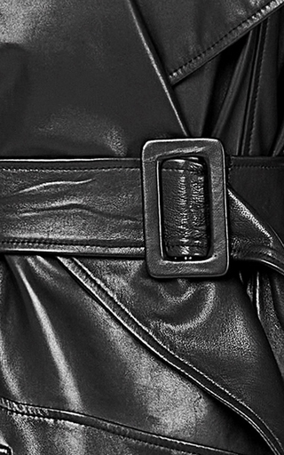 Grandiose Leather Trench Coat展示图