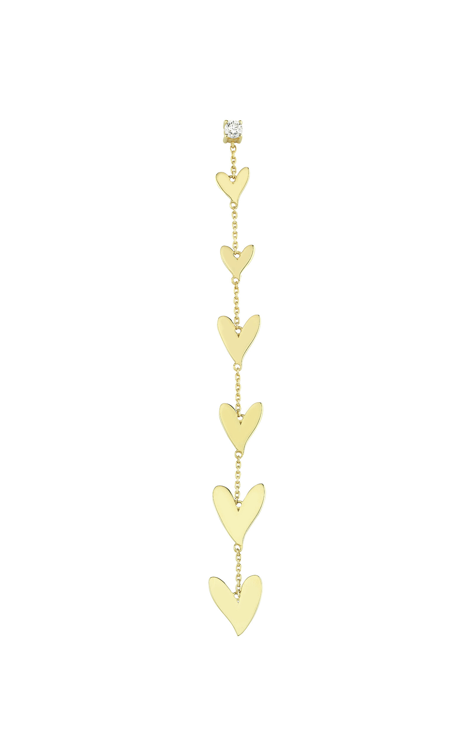 Charms Company Women's Be Mine 14k Yellow Gold Diamond Long Single Earring