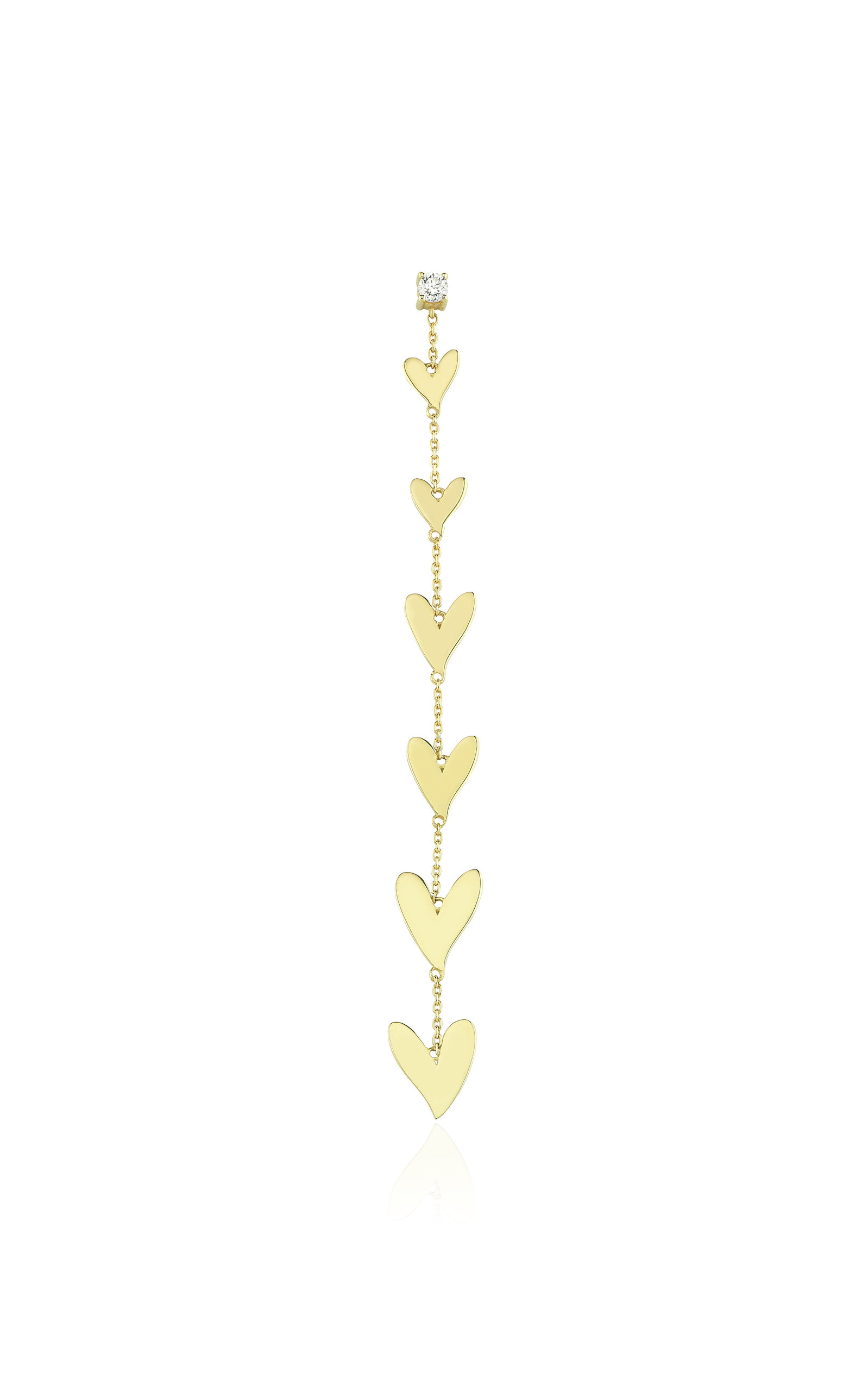 Charms Company Women's Be Mine 14k Yellow Gold Diamond Long Single Earring