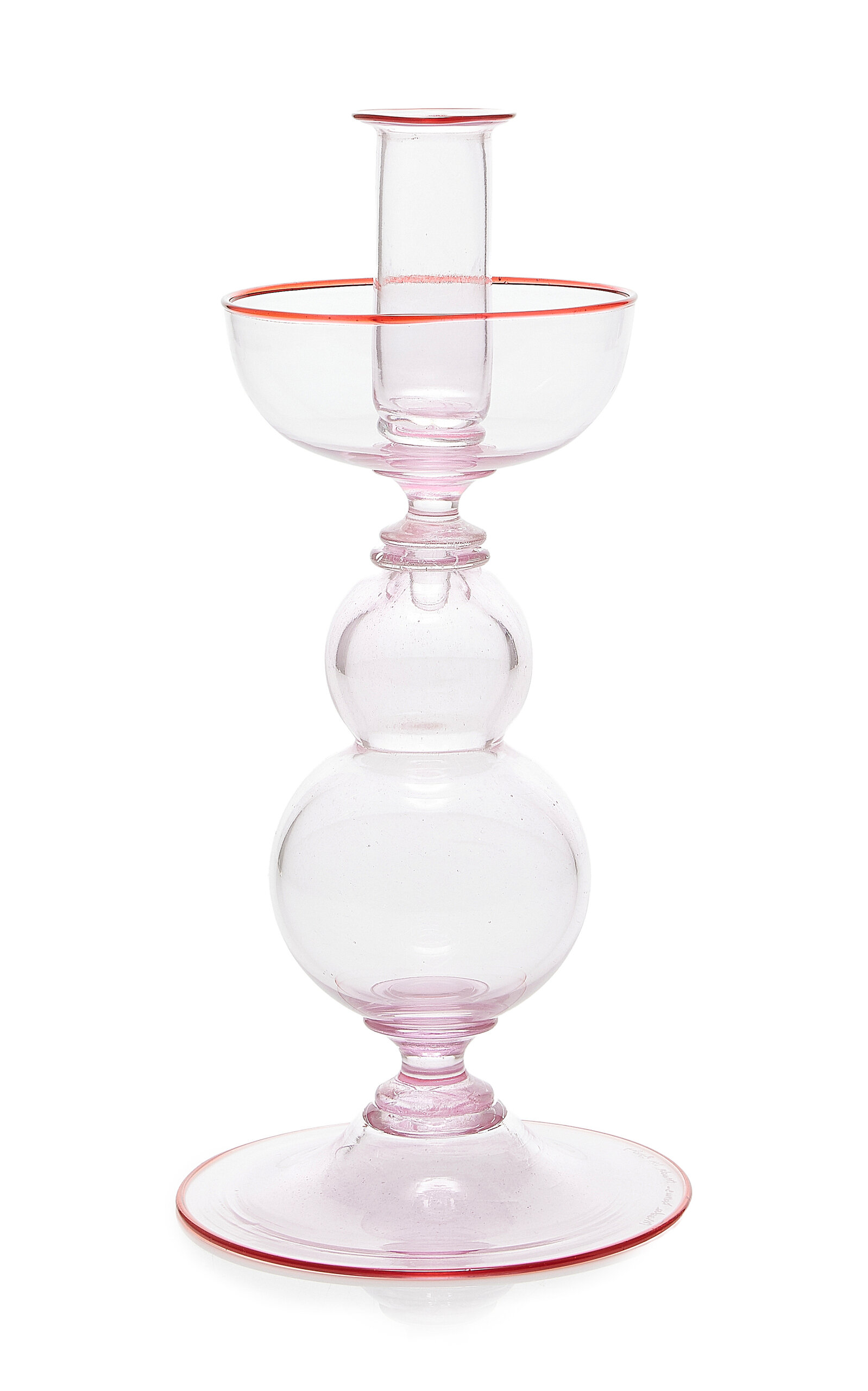 Moda Domus Riviera Short Glass Candle Holder - Pink