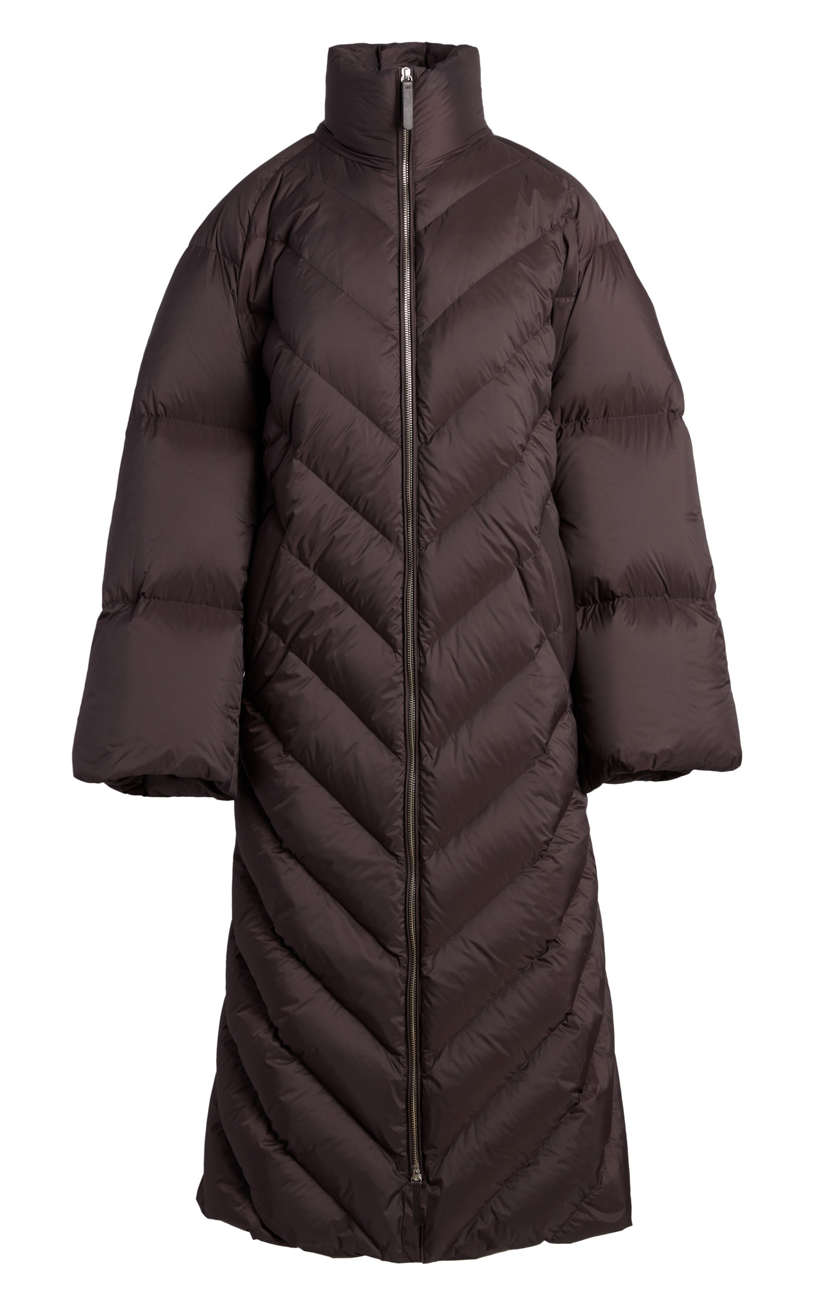 Khaite Farrow Oversized Quilted Shell Down Coat In Brown