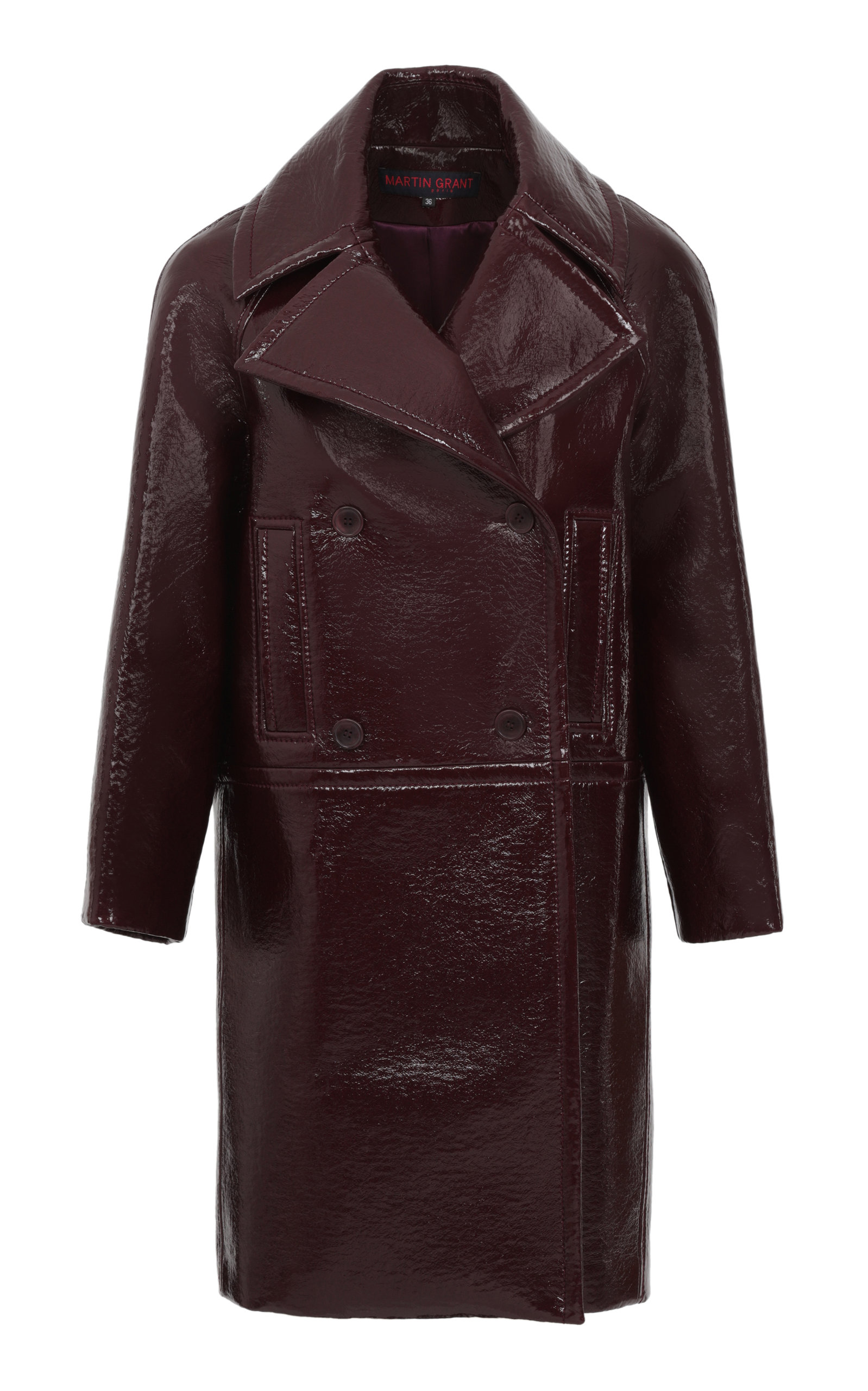 Martin Grant Women's Double-Breasted Lacquered Pea Coat