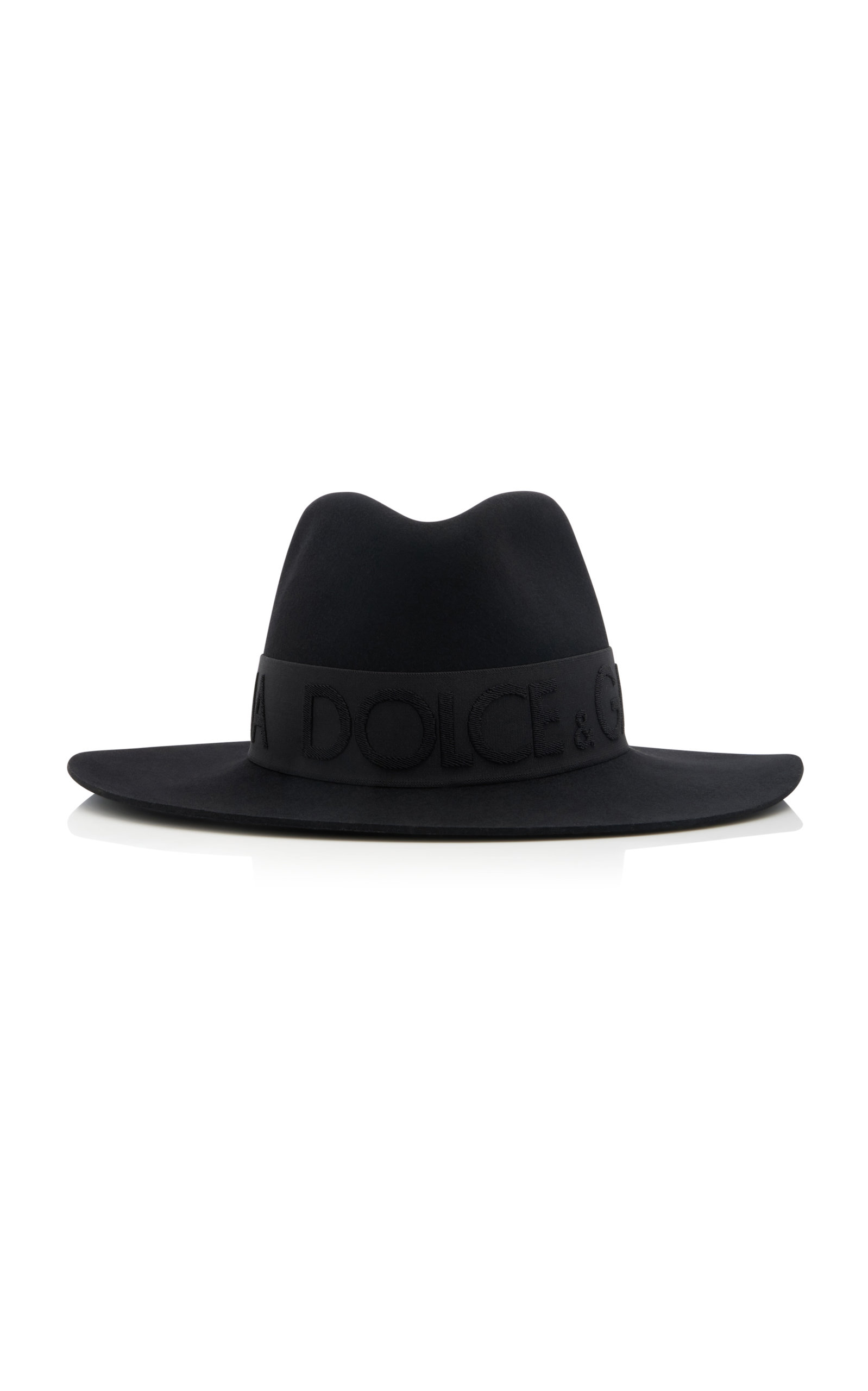 Shop Dolce & Gabbana Women's Felt Fedora Hat In Black