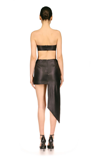 Padded Asymmetric Leather Mini Skirt展示图