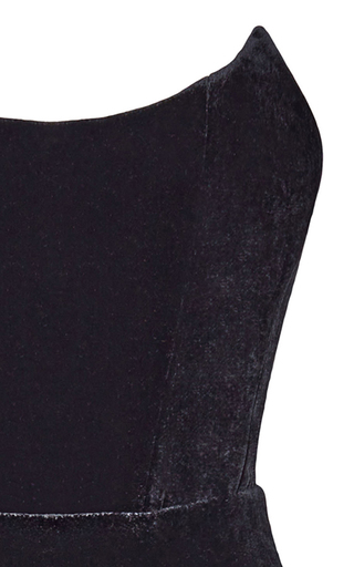 Corset-Detailed Velvet Maxi Dress展示图