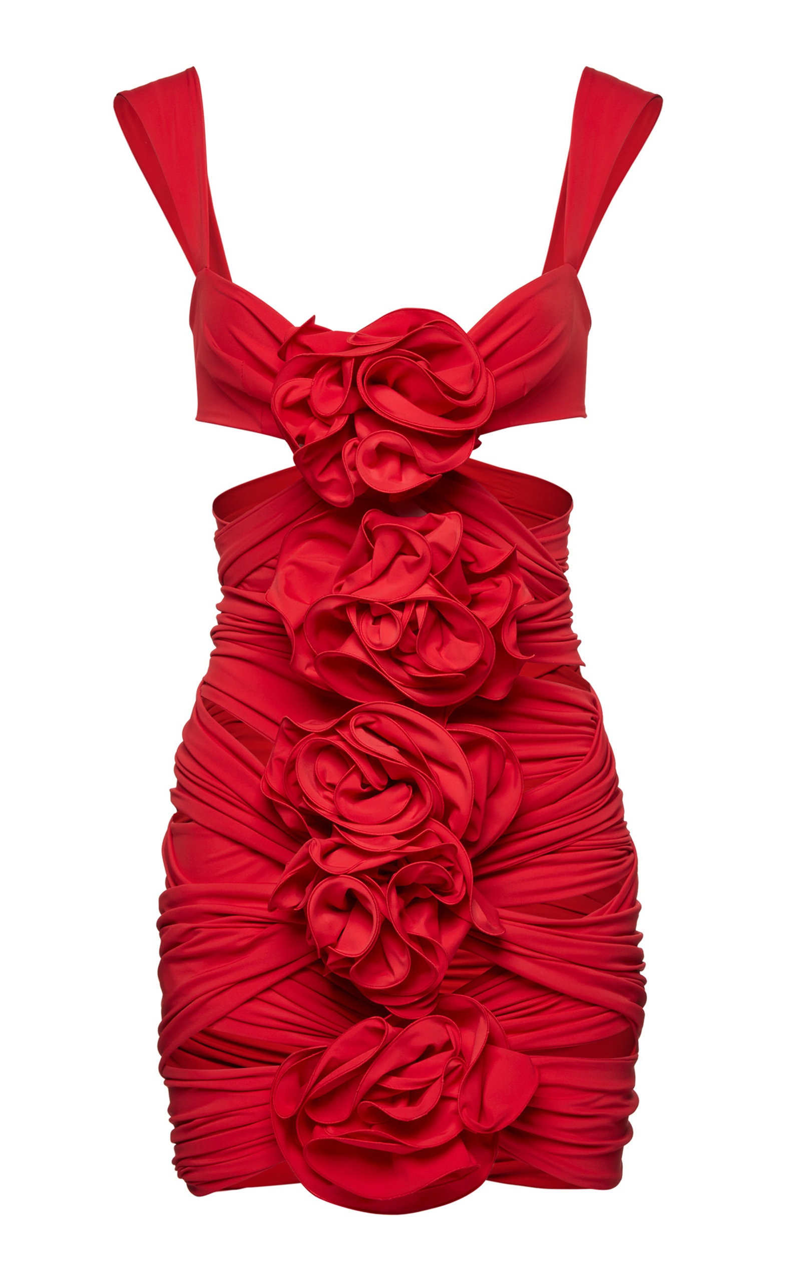 Magda Butrym - Women's Floral-Detailed Mini Dress - Red - FR 36 - Moda Operandi